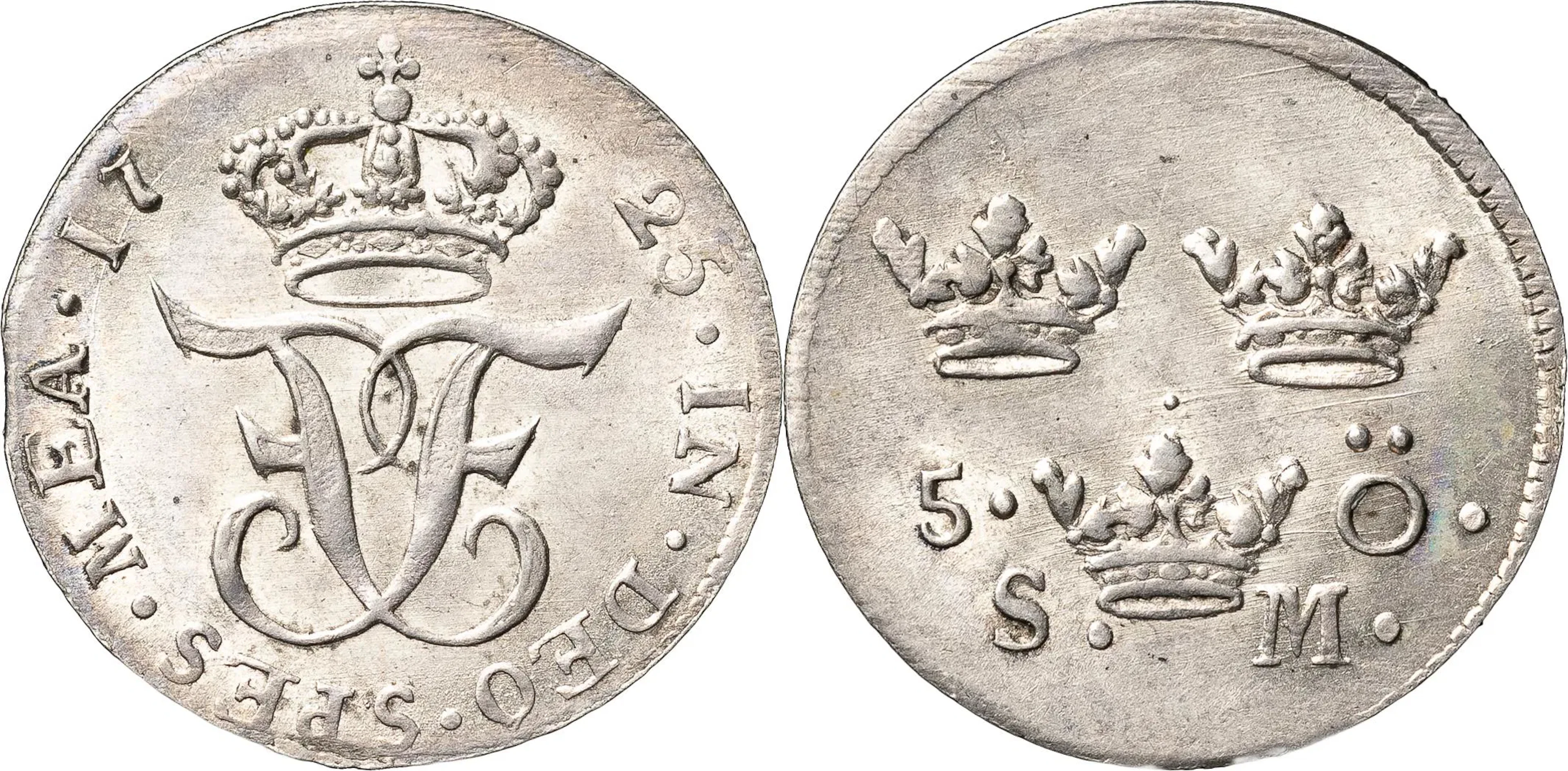 FREDRIK (1720-1751). STOCKHOLM. 5 öre 1725