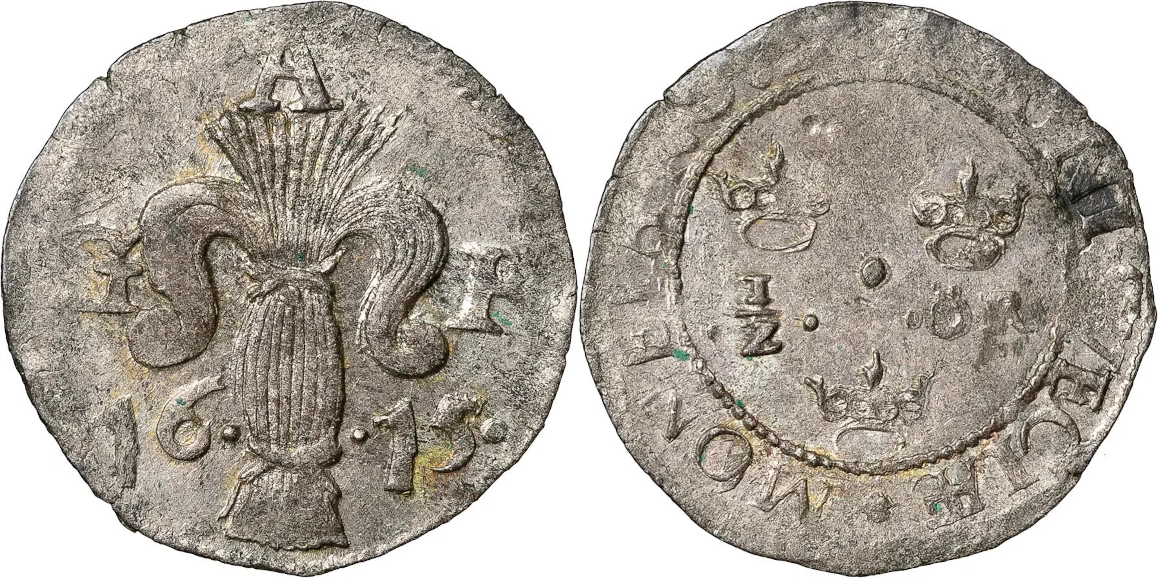 GUSTAV II ADOLF (1611-1632). STOCKHOLM. 1/2 öre 1615