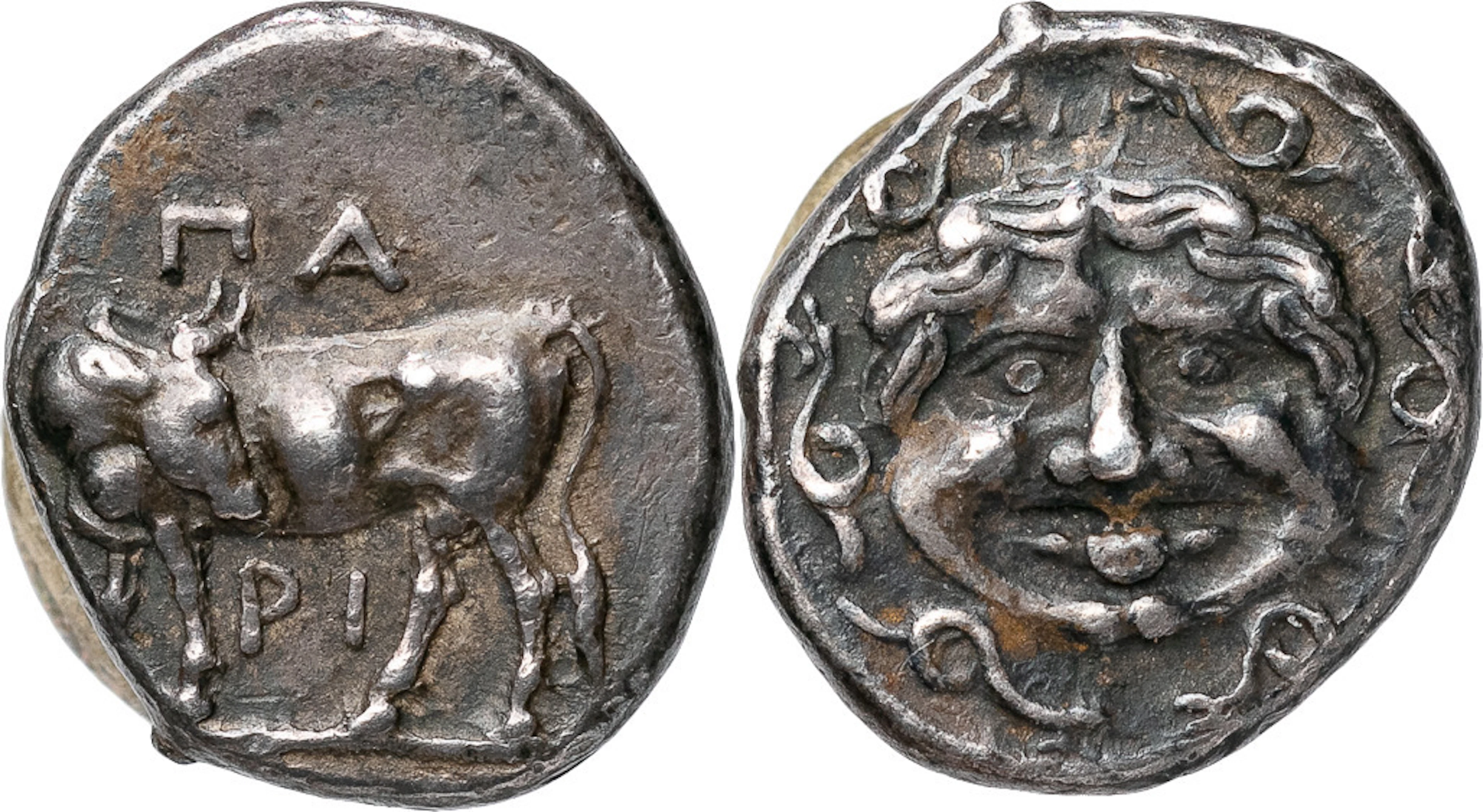 GREKISKA MYNT / GREEK COINS. MYSIA. PARION (350-300 B.C.). AR hemidrachm