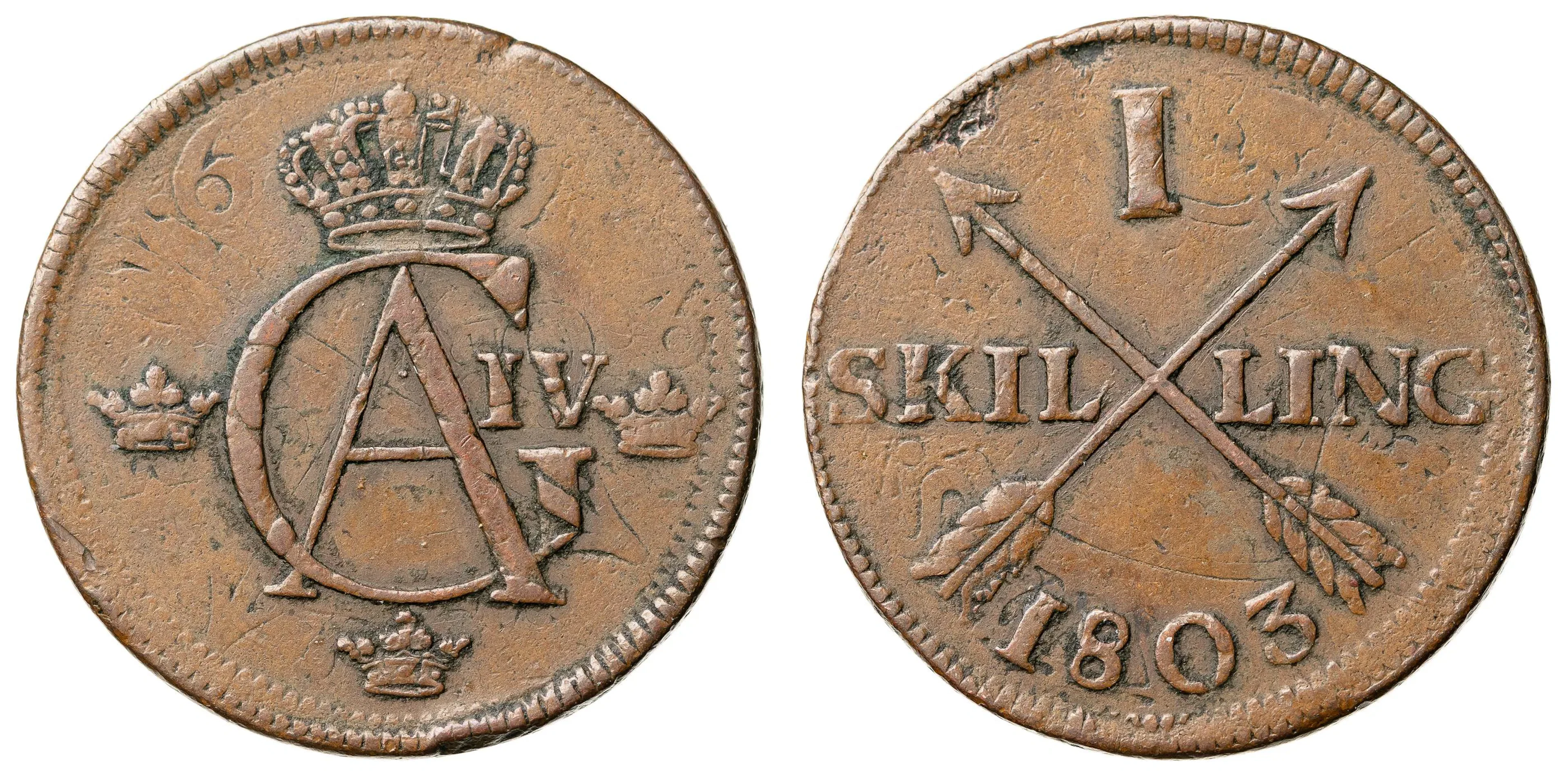 GUSTAV IV ADOLF (1792-1809). Skilling 1803