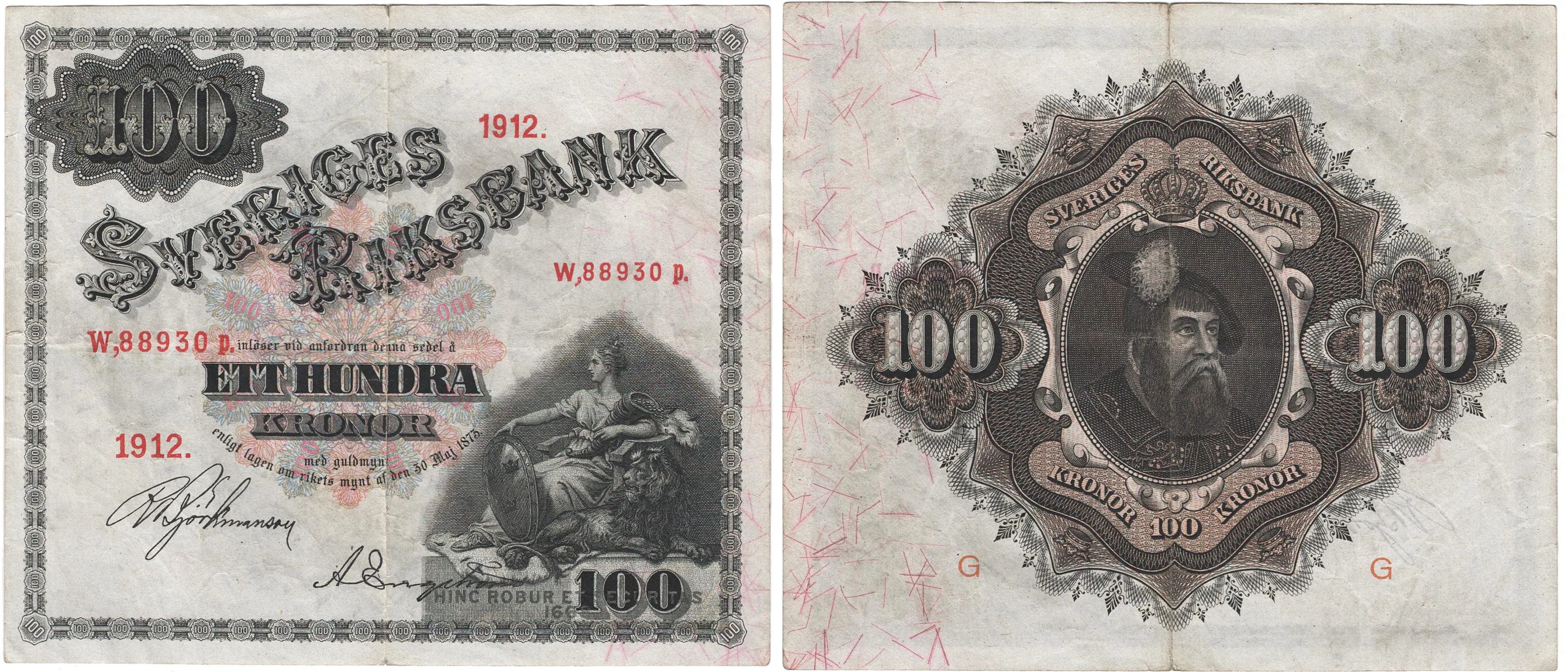 100 kronor 1912. W,88930p