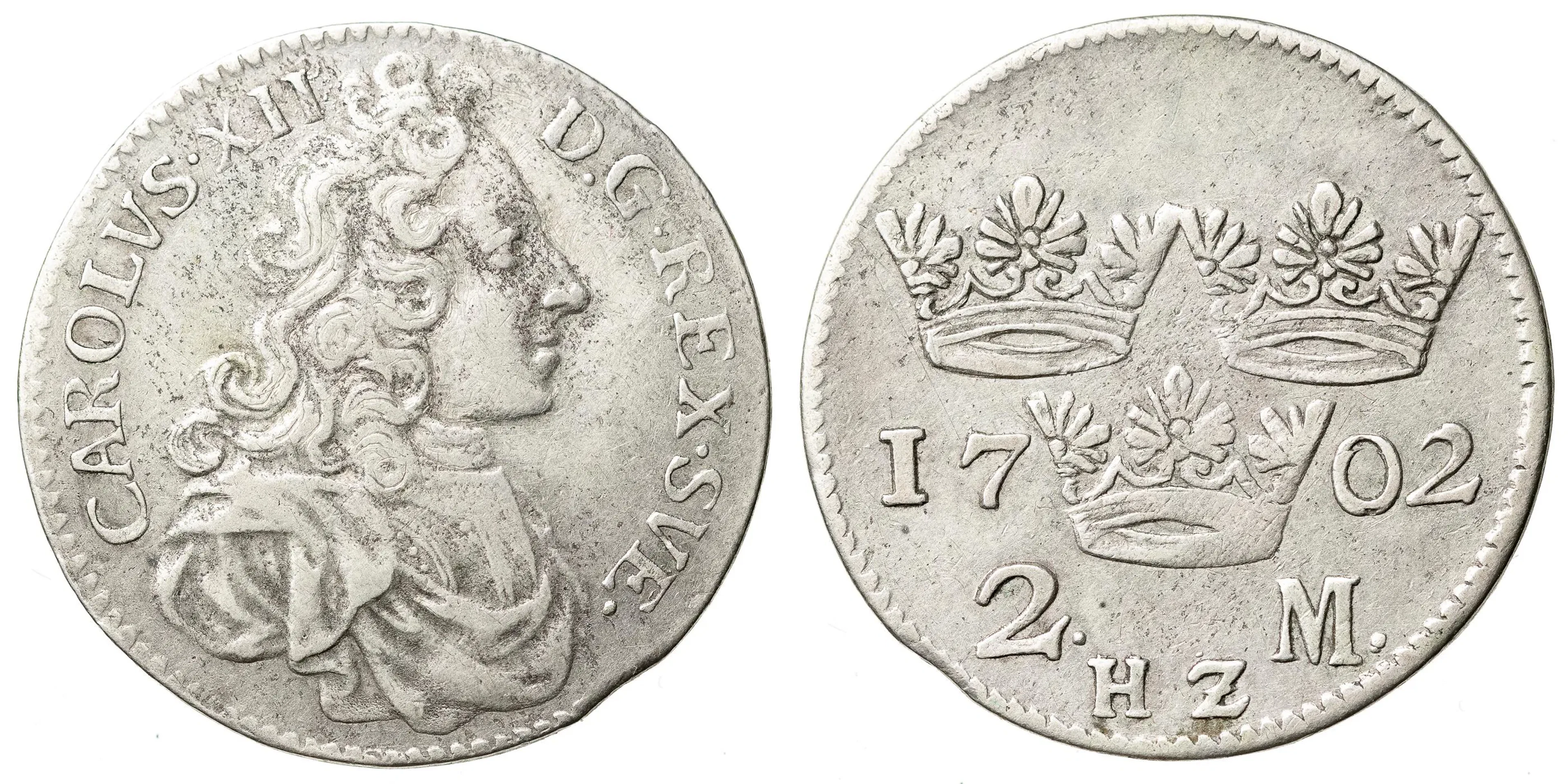 KARL XII (1697-1718). 2 mark 1702
