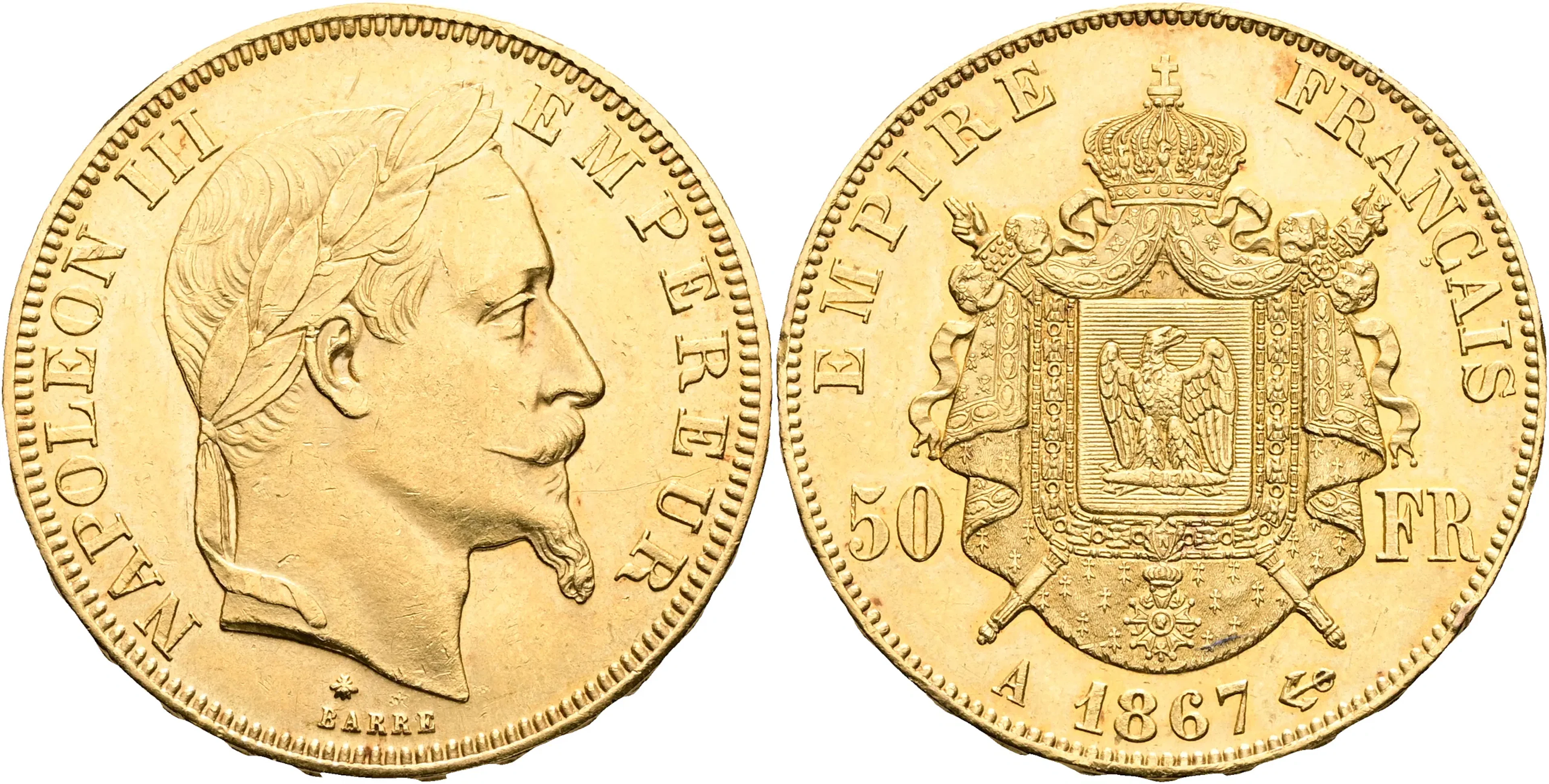 FRANKRIKE / FRANCE. 50 francs 1867