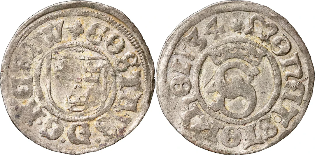 GUSTAV I (1523-1560). STOCKHOLM. Örtug 1534