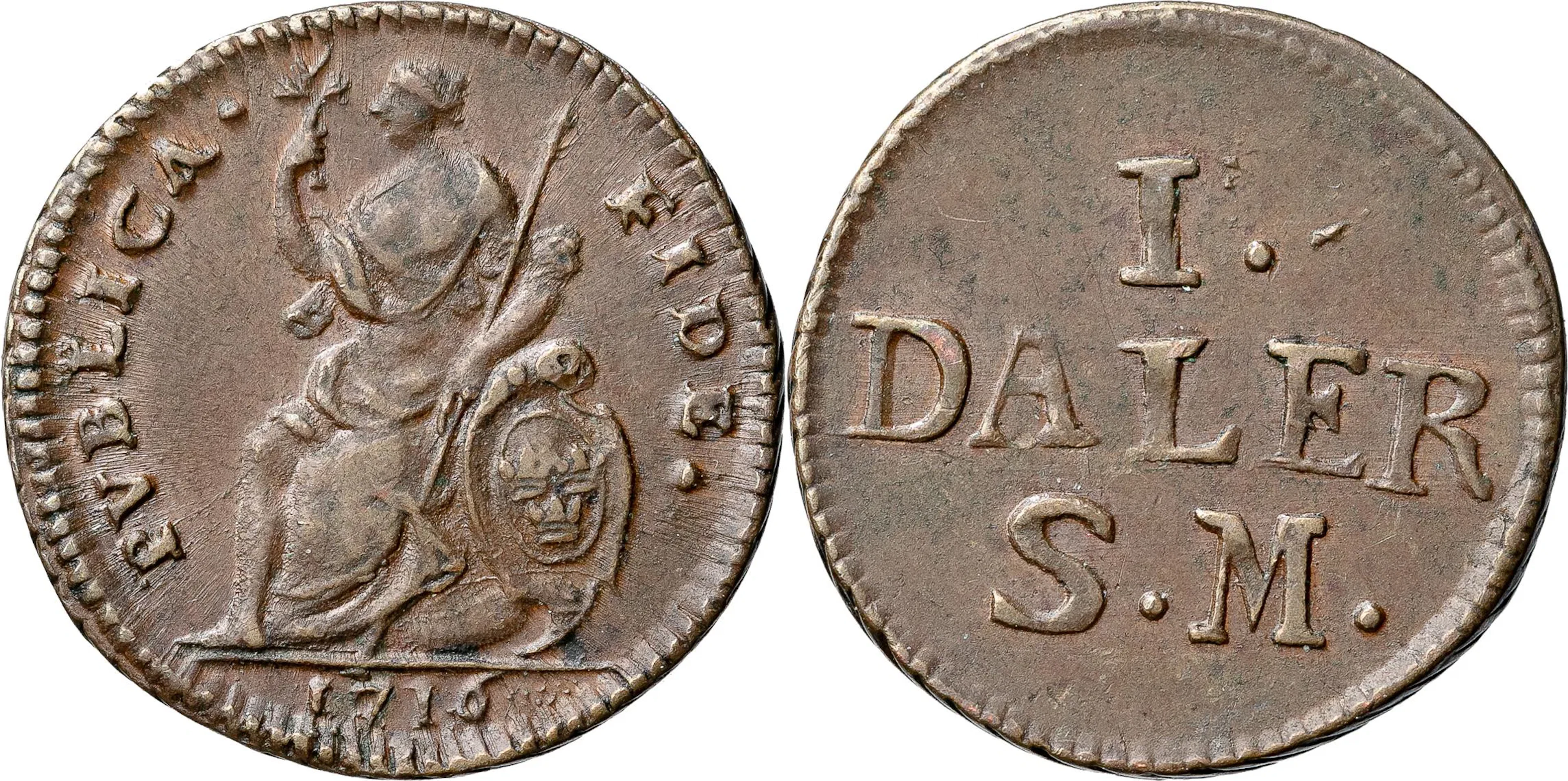 KARL XII (1697-1718). STOCKHOLM. Daler SM 1716
