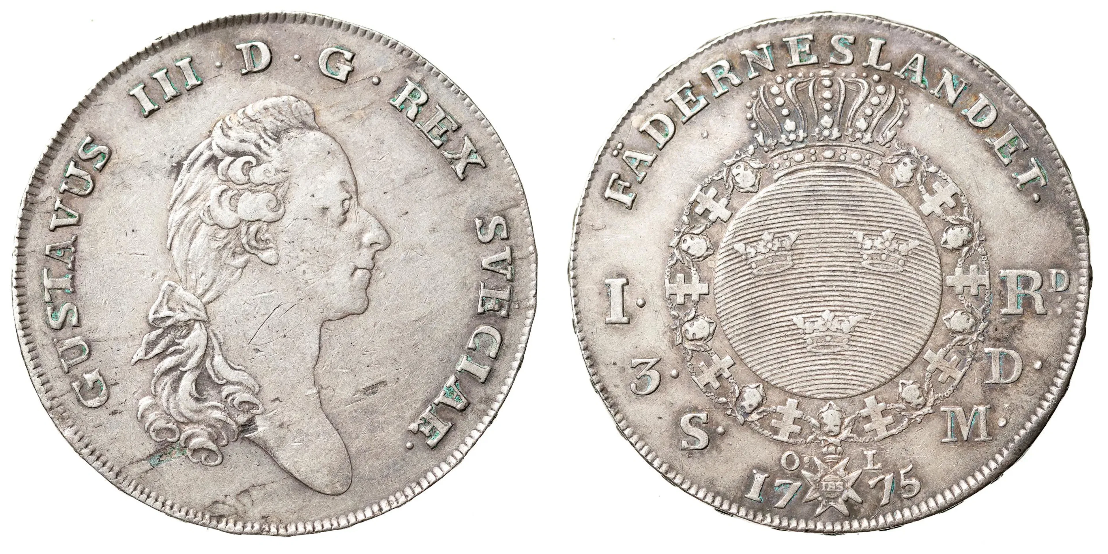 GUSTAV III (1771-1792). Riksdaler 1775