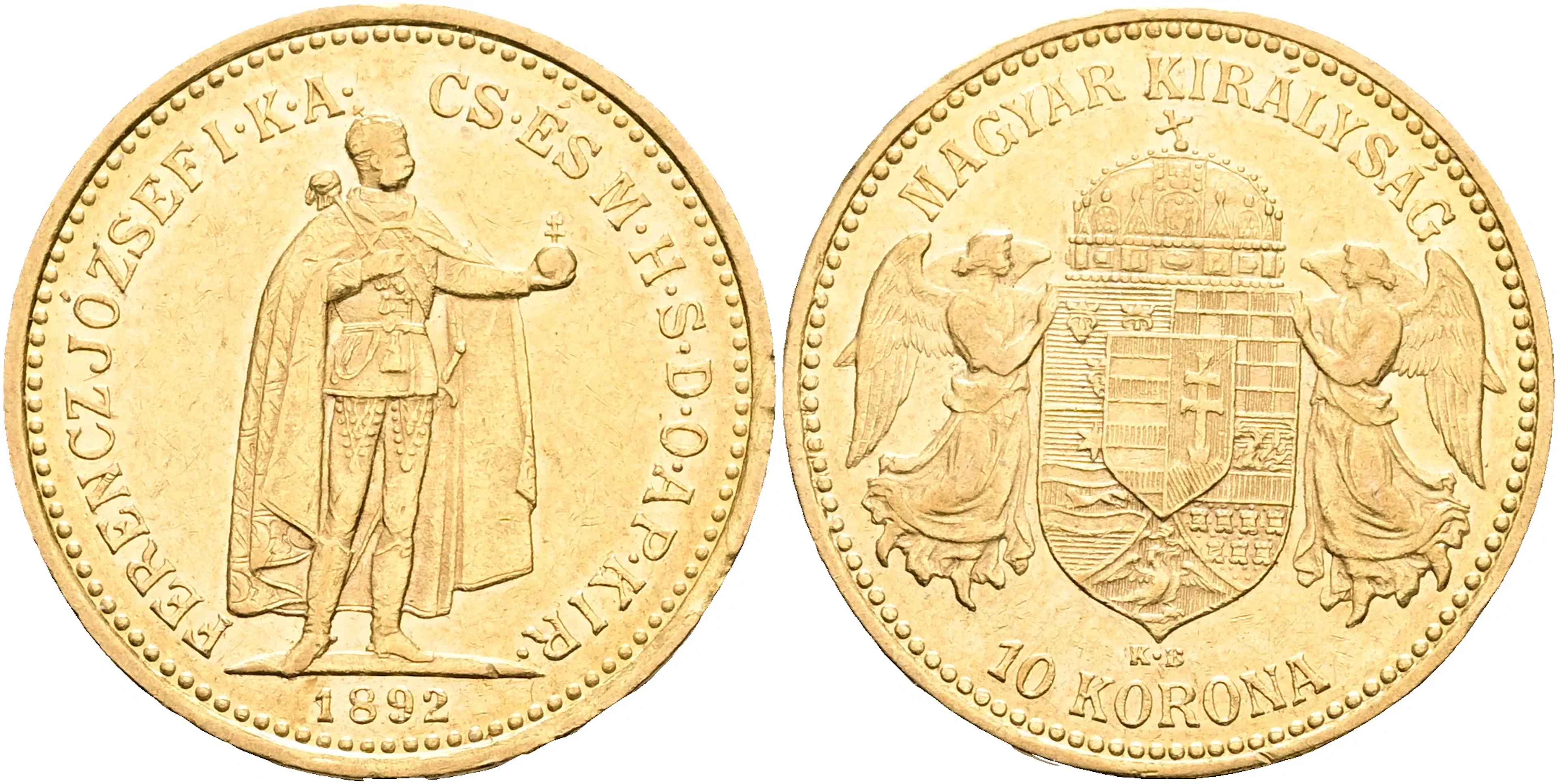 UNGERN / HUNGARY. 10 korona 1892