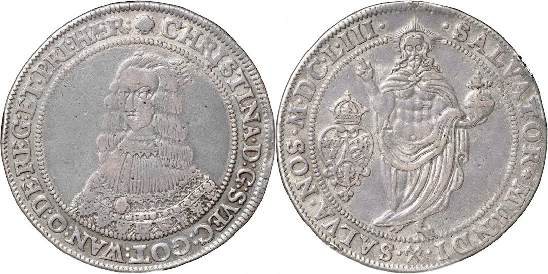 KRISTINA (1632-1654). STOCKHOLM. Riksdaler 1653
