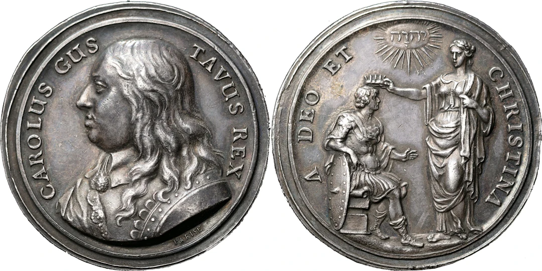 KARL X GUSTAV (1654-1660). Kröningen i Uppsala domkyrka 1654. Av J