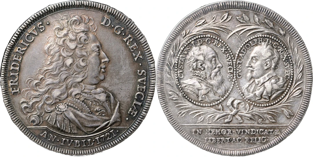 FREDRIK (1720-1751). STOCKHOLM. Riksdaler 1721