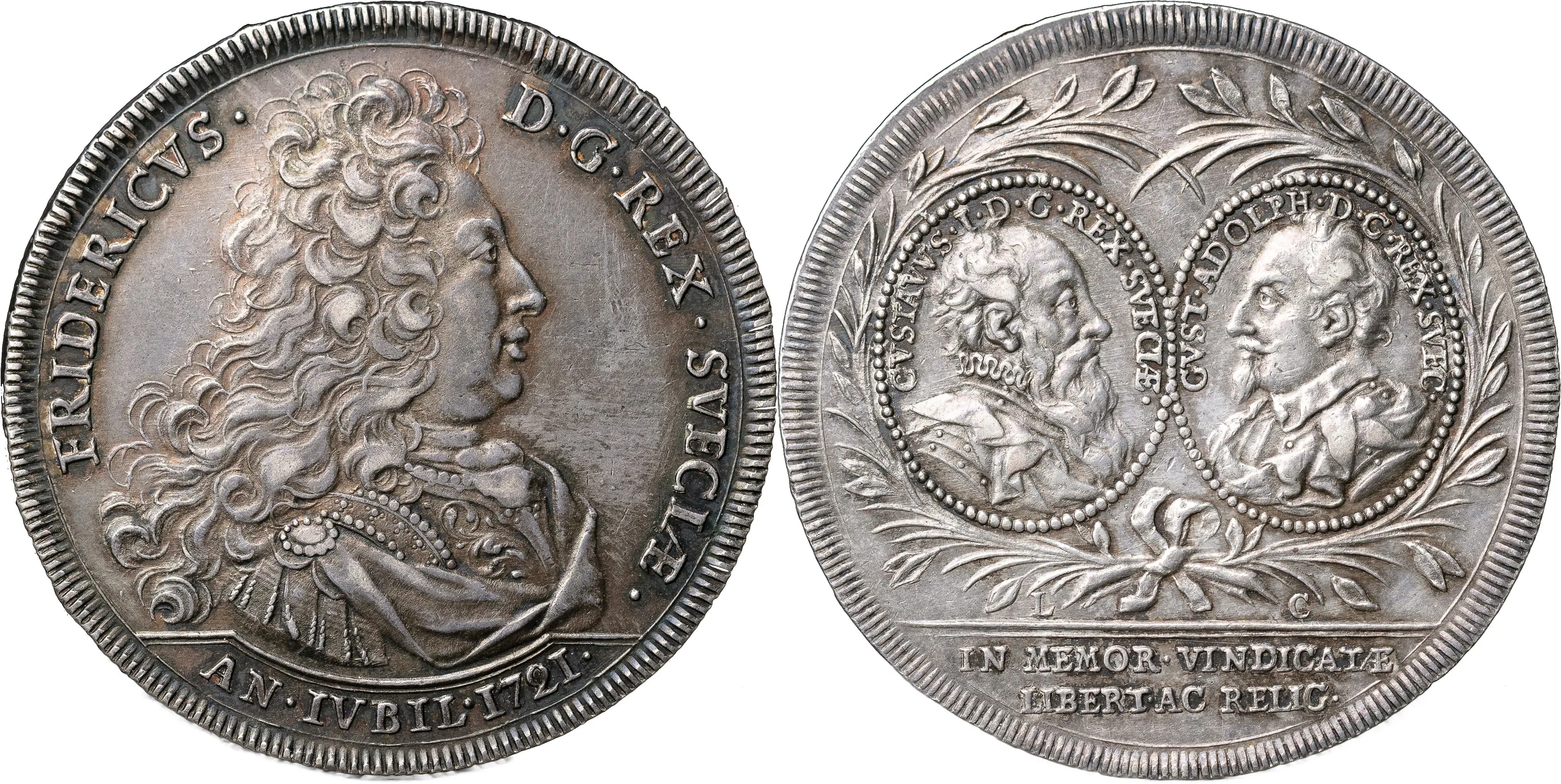 FREDRIK (1720-1751). STOCKHOLM. Riksdaler 1721