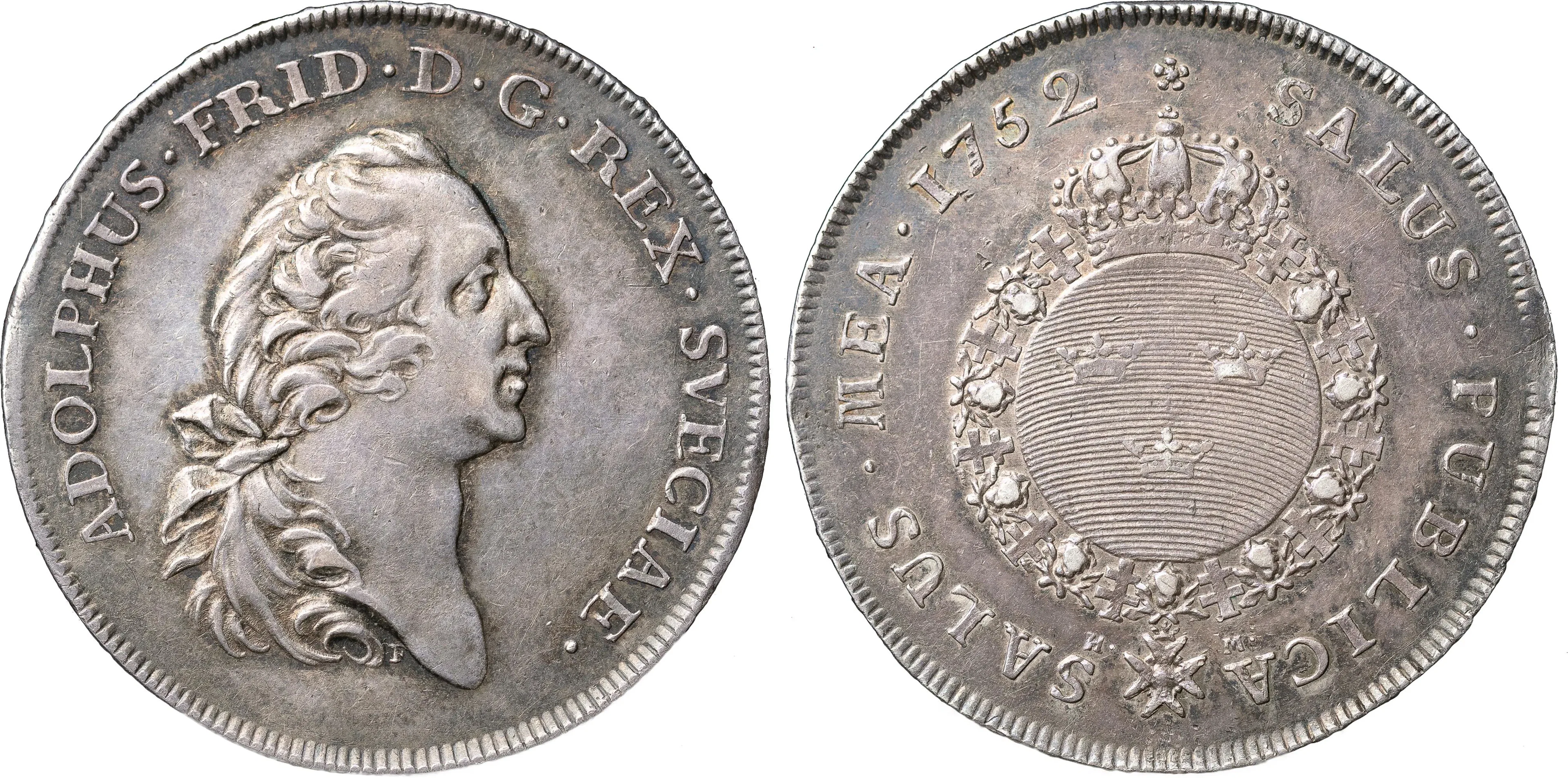 ADOLF FREDRIK (1751-1771). STOCKHOLM. Riksdaler 1752