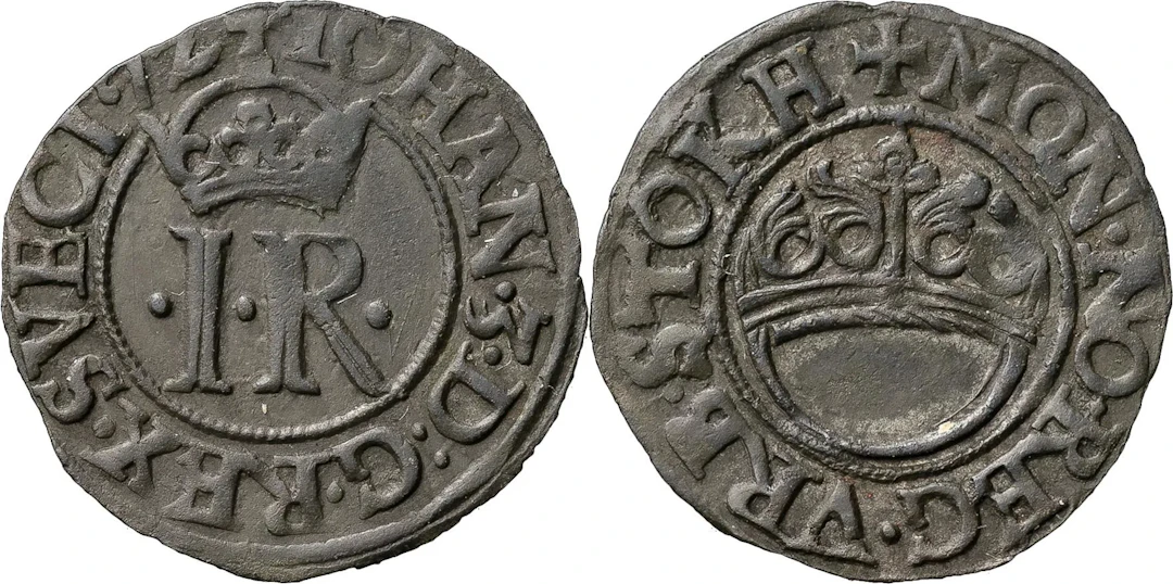 JOHAN III (1568-1592). STOCKHOLM. 1/2 öre 1572