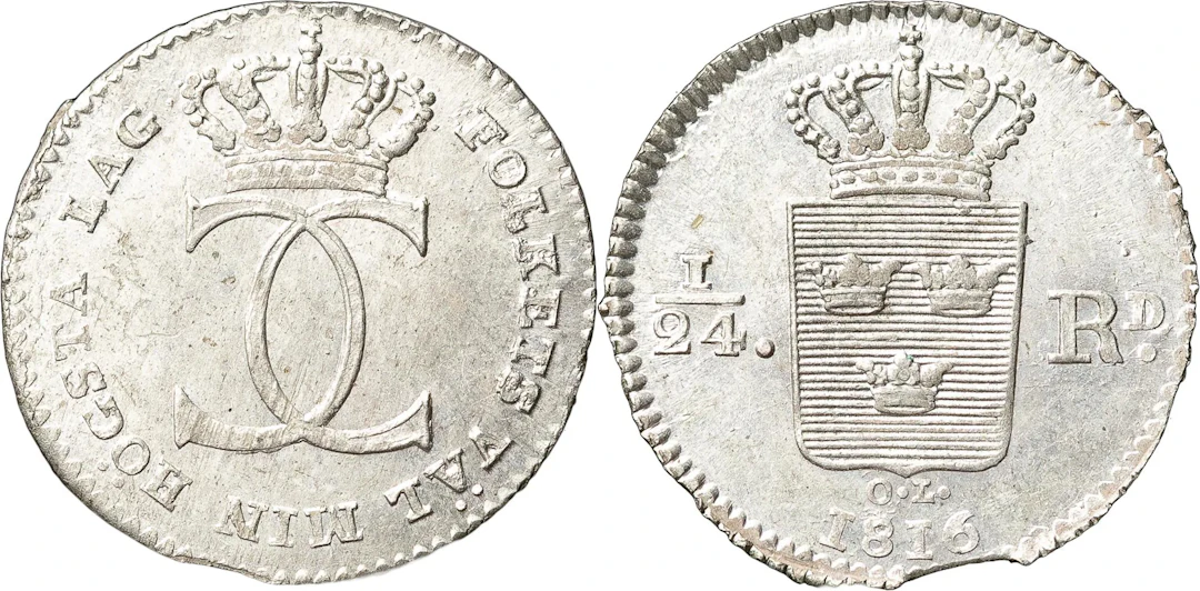 KARL XIII (1809-1818). STOCKHOLM. 1/24 riksdaler 1816