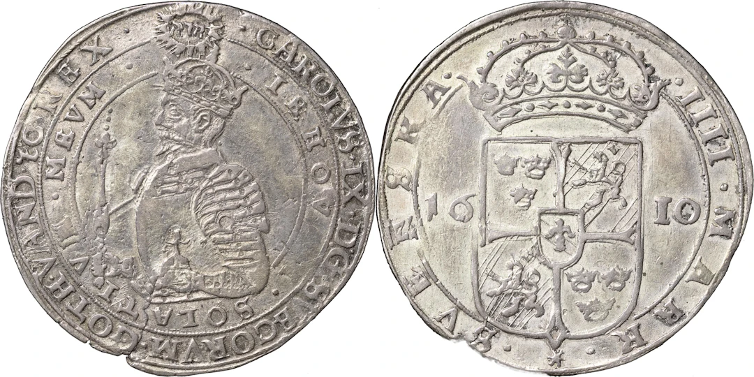 KARL IX (1604-1611). STOCKHOLM. 4 mark 1610