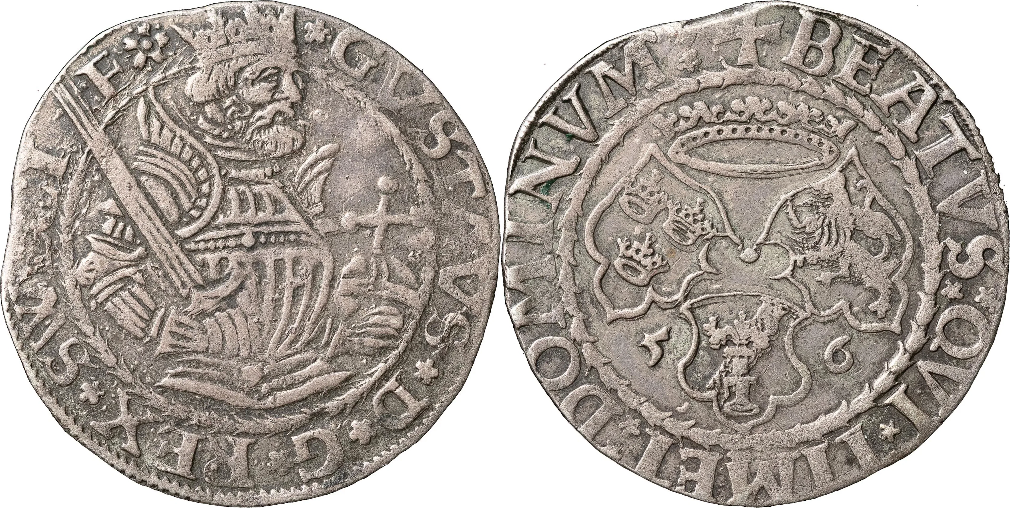 GUSTAV I (1523-1560). STOCKHOLM. Mark 1556