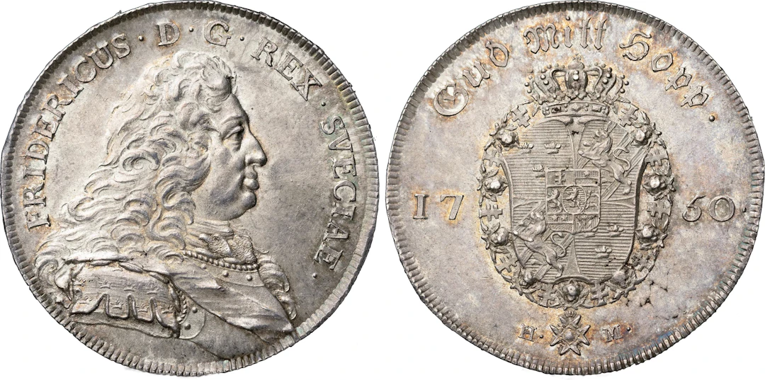 FREDRIK (1720-1751). STOCKHOLM. Riksdaler 1750