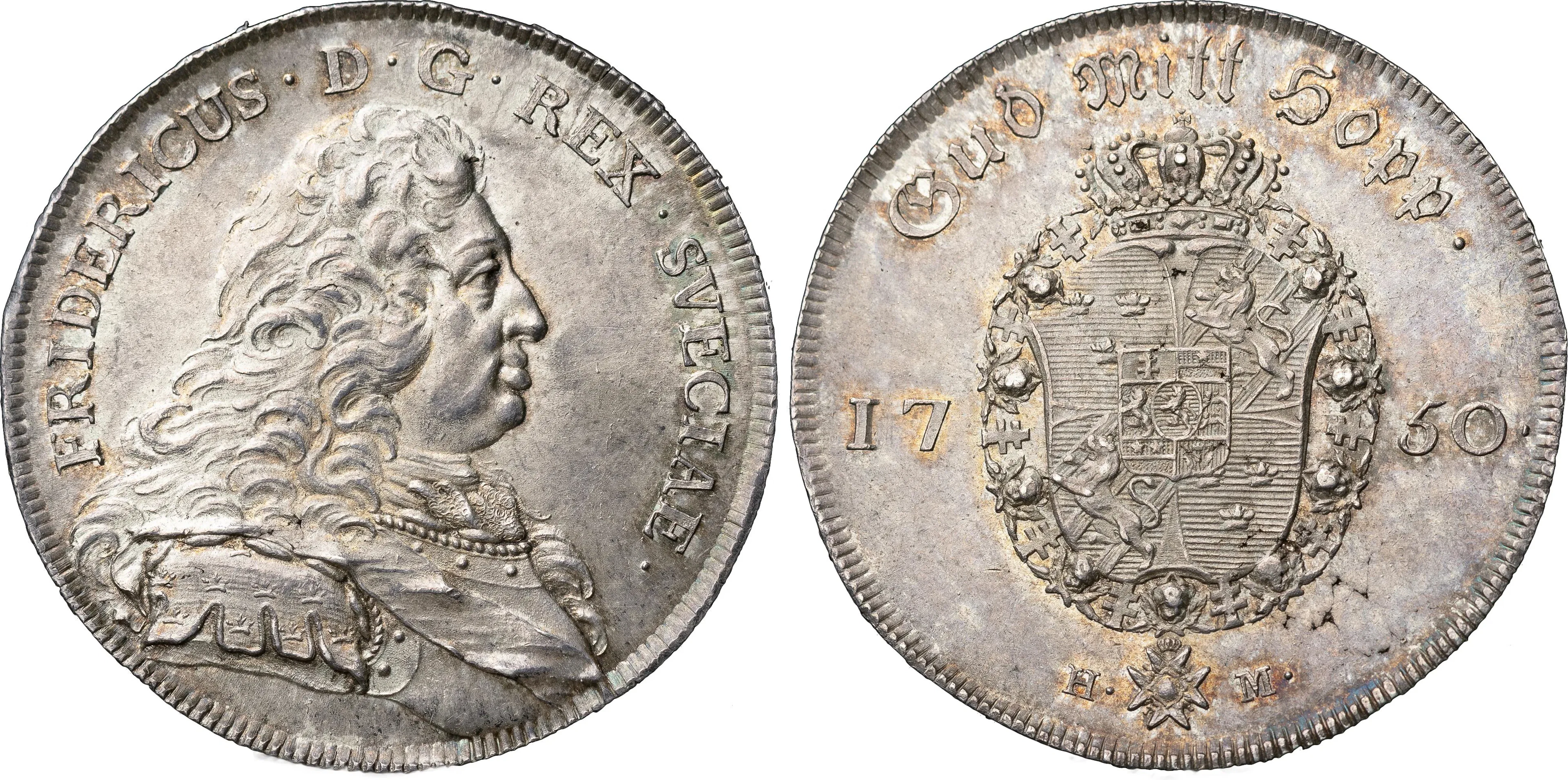 FREDRIK (1720-1751). STOCKHOLM. Riksdaler 1750