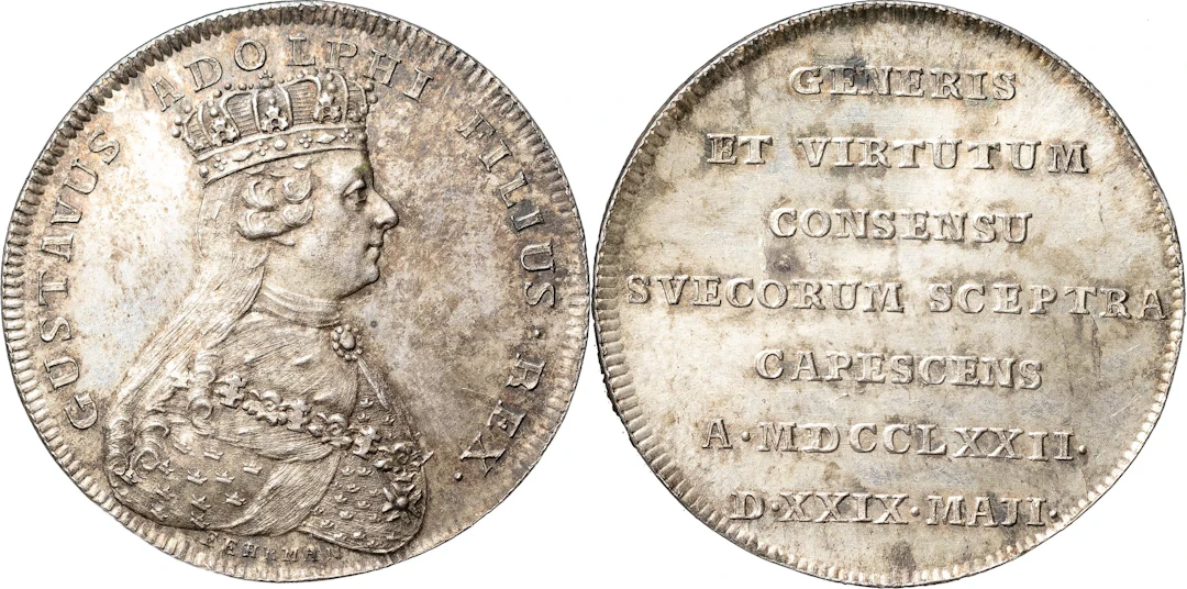GUSTAV III (1771-1792). STOCKHOLM. 1/3 riksdaler 1772