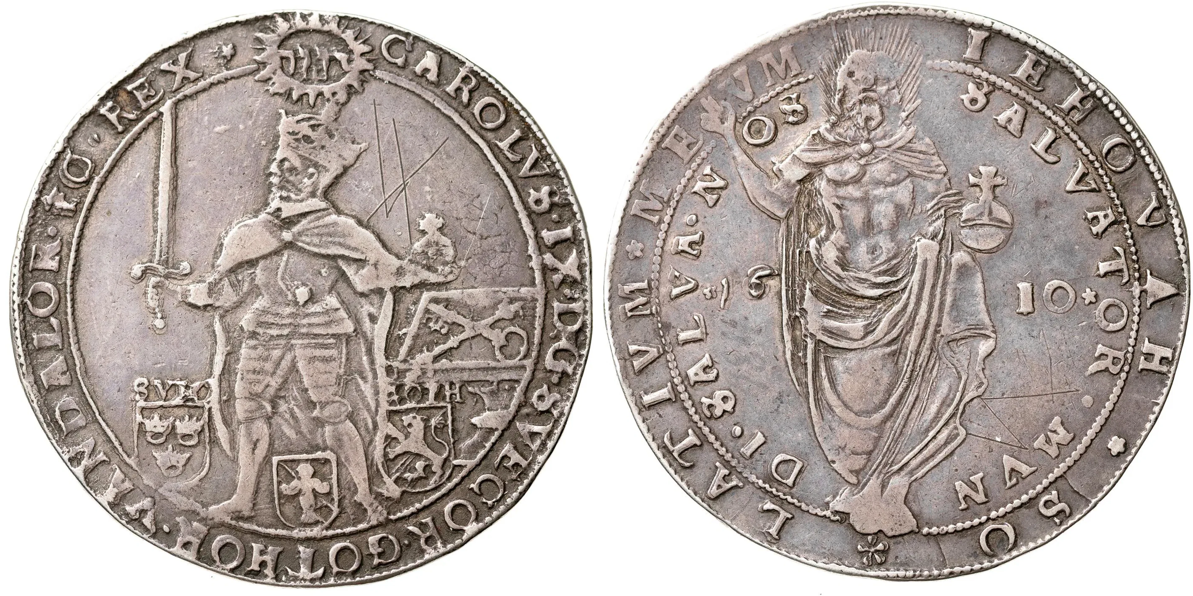 KARL IX (1604-1611). Riksdaler 1610