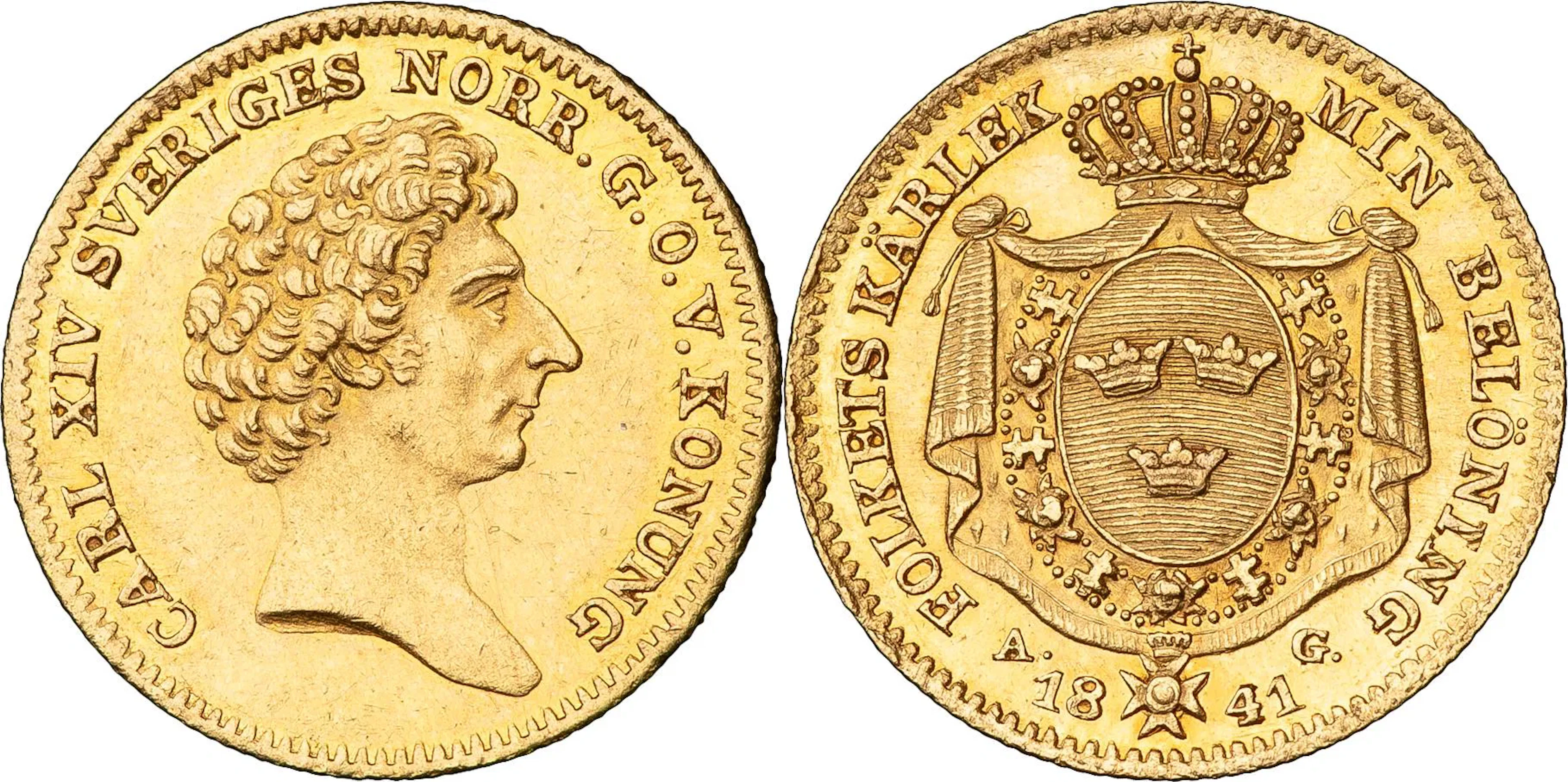 KARL XIV JOHAN (1818-1844). STOCKHOLM. Dukat 1841