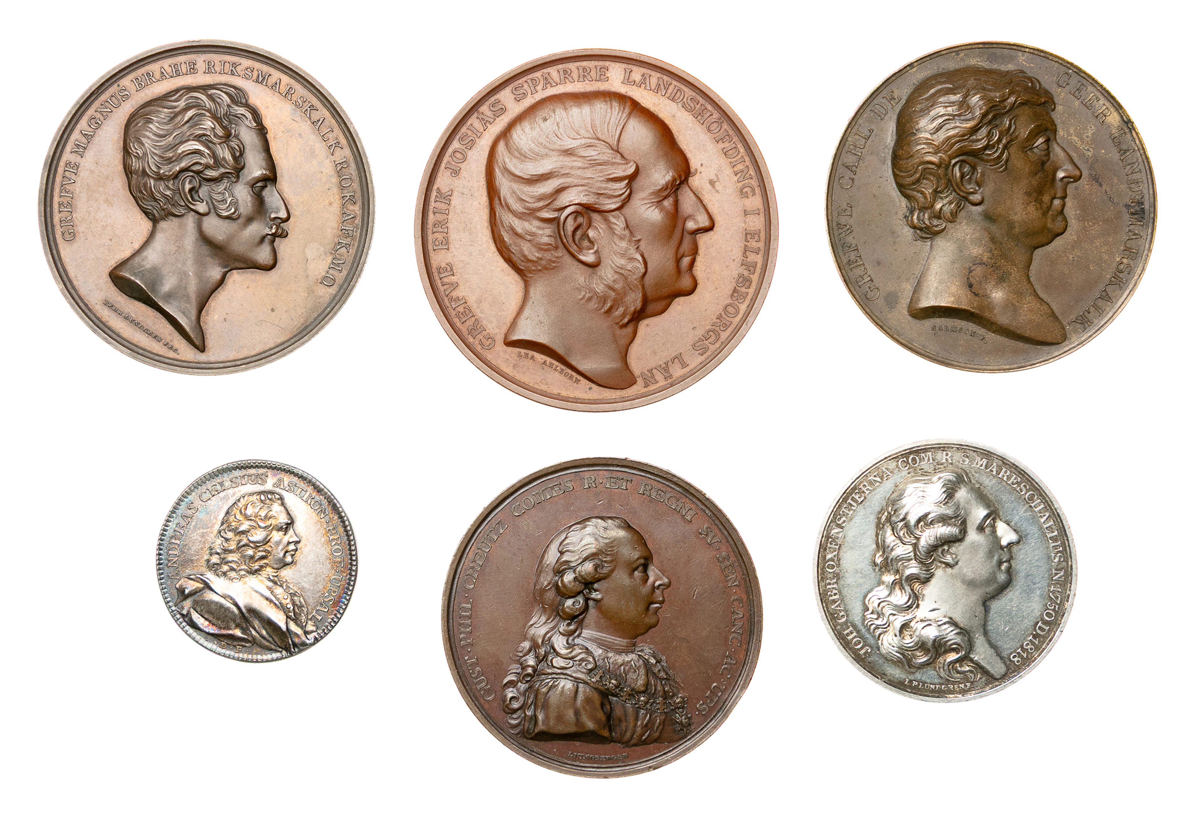 Svenska personmedaljer. Lot of 6