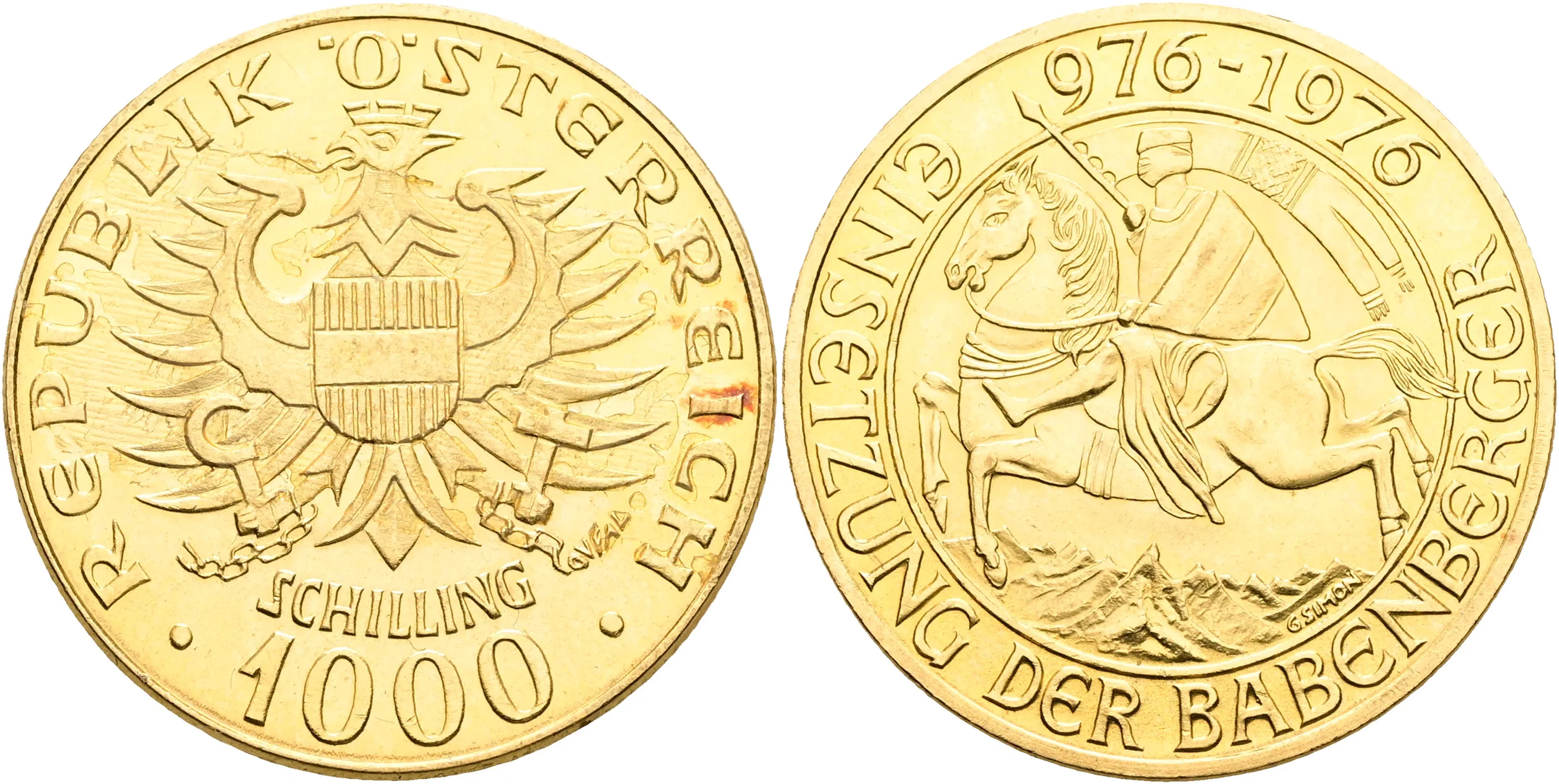 ÖSTERRIKE / AUSTRIA. 1000 schilling 1976