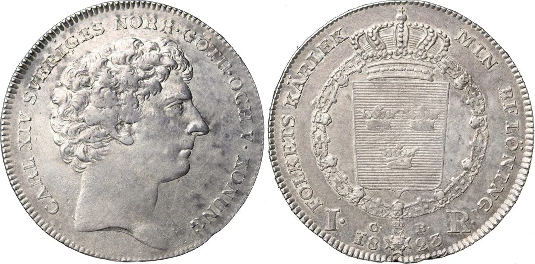 KARL XIV JOHAN (1818-1844). STOCKHOLM. Riksdaler 1823