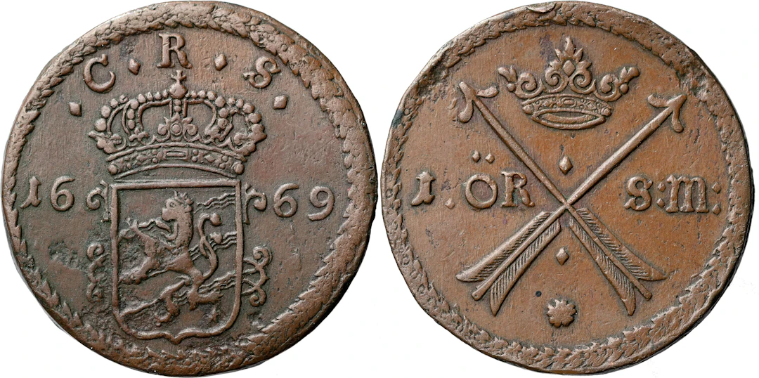 KARL XI (1660-1697). AVESTA. Öre SM 1669