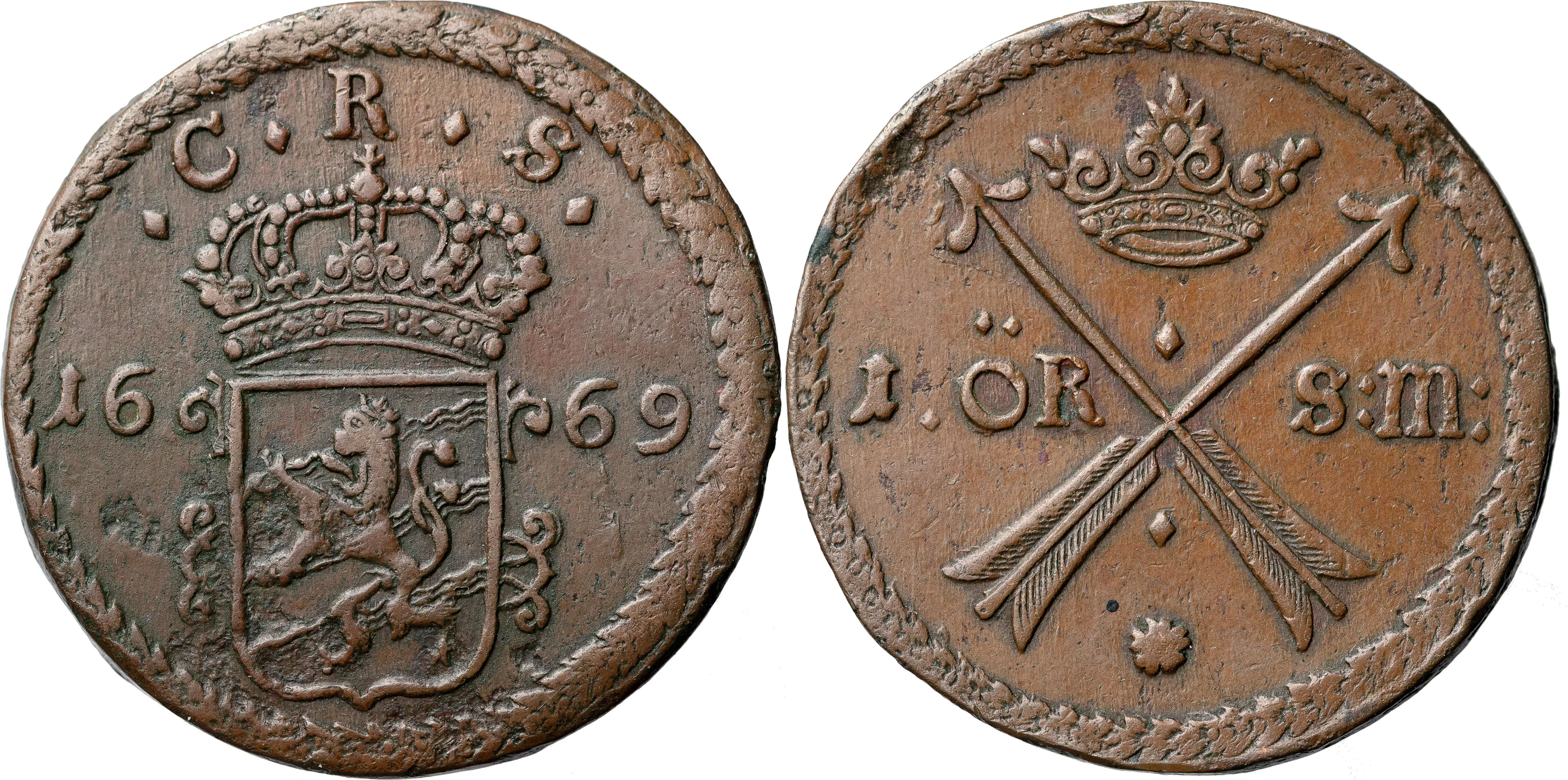 KARL XI (1660-1697). AVESTA. Öre SM 1669