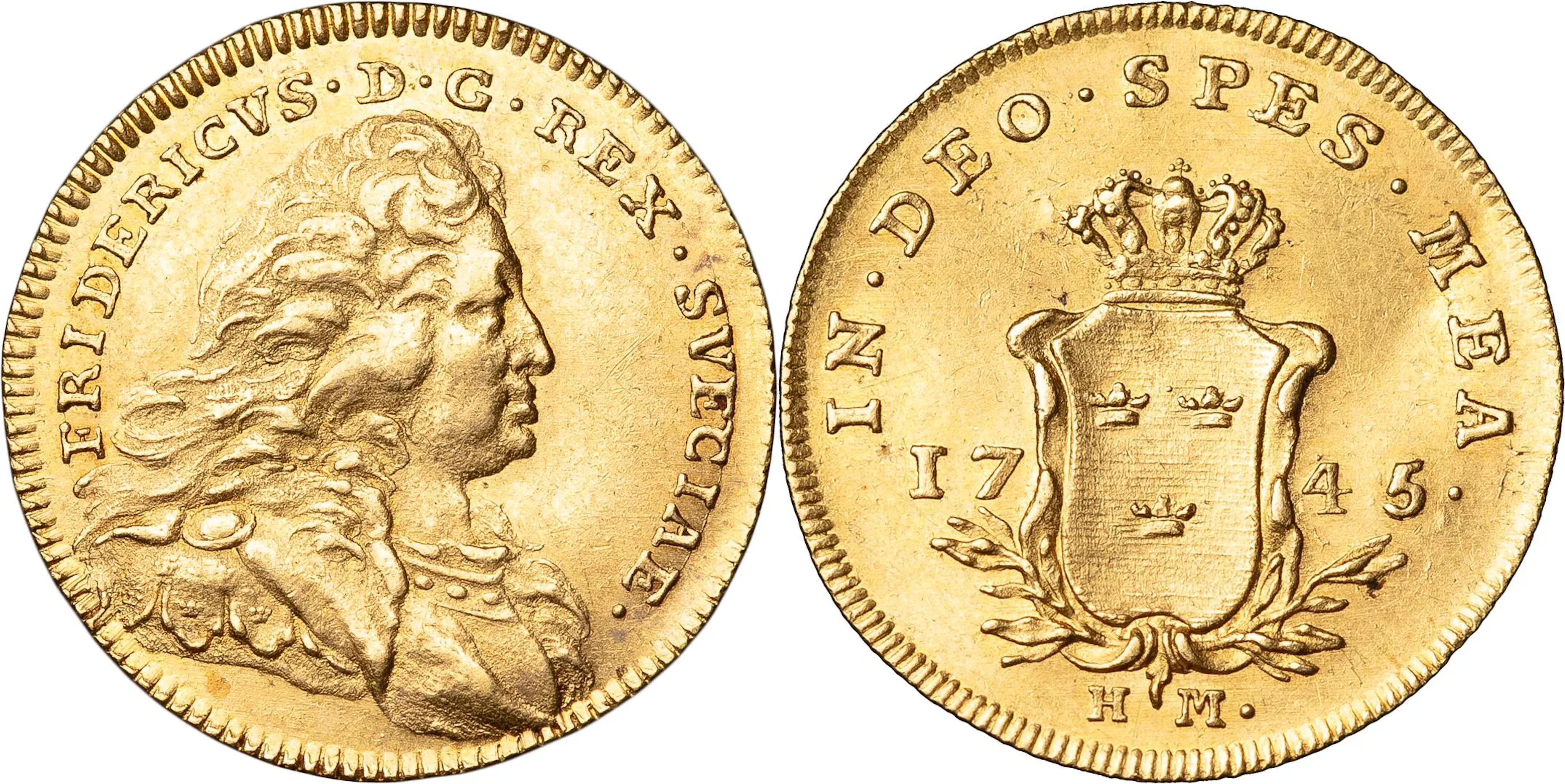 FREDRIK (1720-1751). STOCKHOLM. Dukat 1745