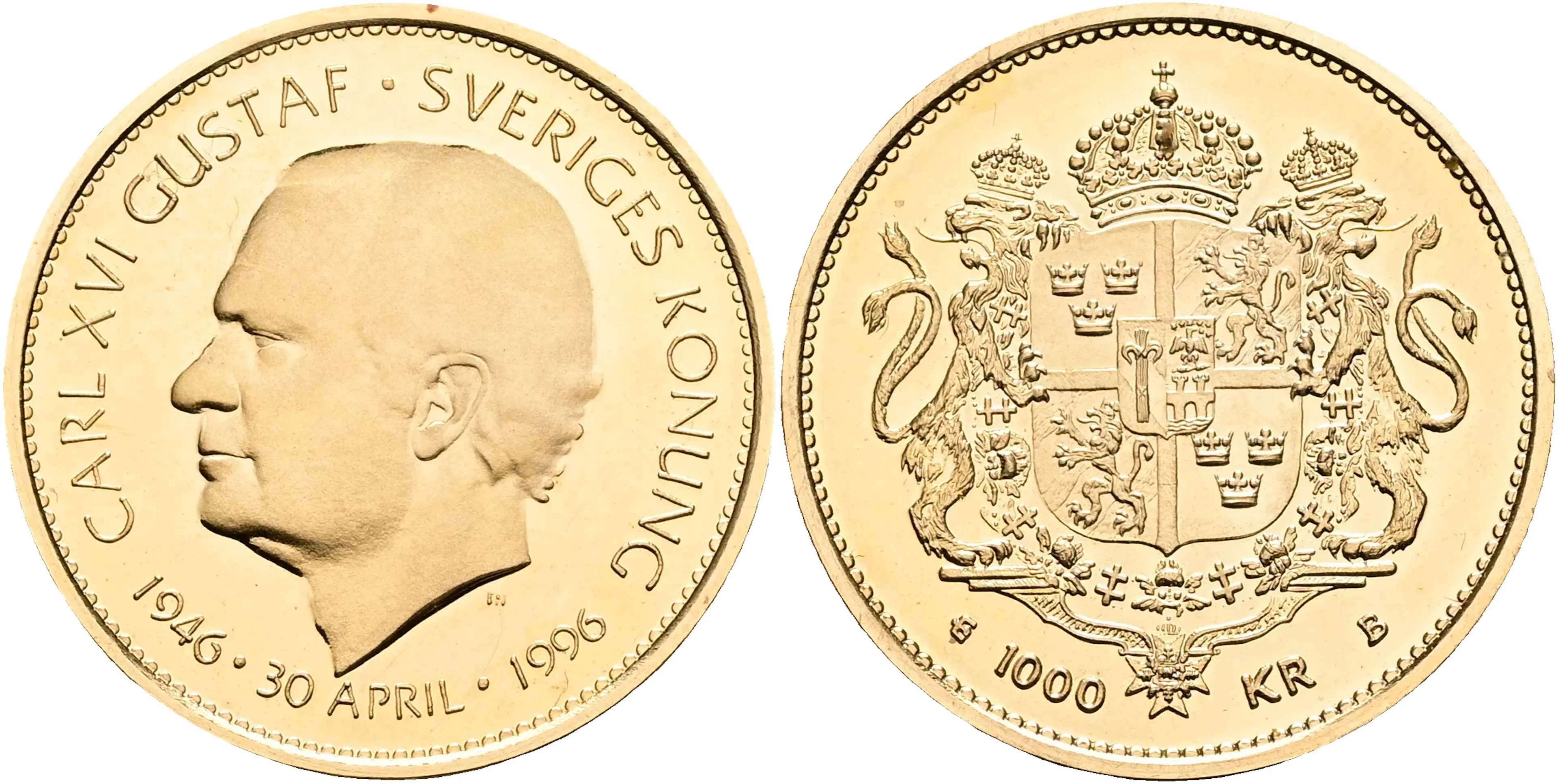CARL XVI GUSTAF (1973 -). 1000 kronor 1996