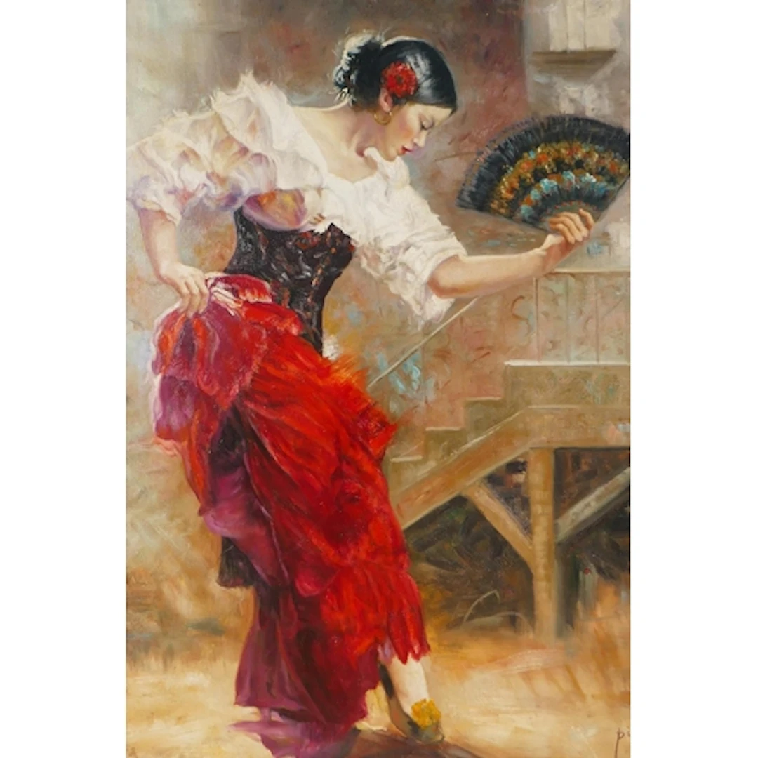 Portrait of a Flamenco dancer, bears signature Pino, oil on ...