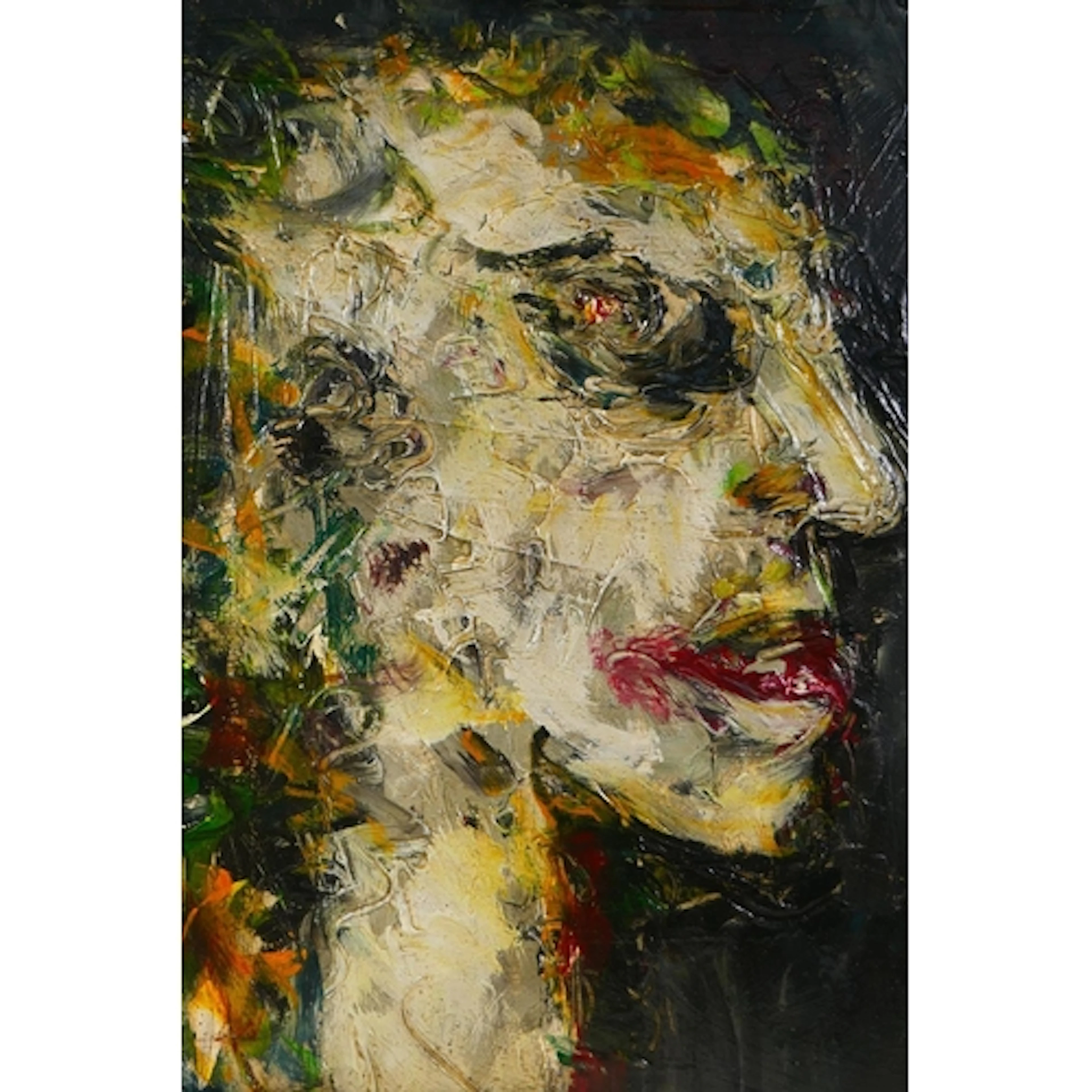 Abstract portrait, oil on board, 43 x 56cm
