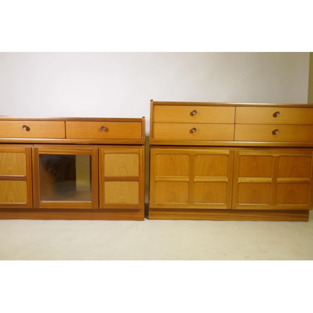 A mid century Parker Knoll/Nathan 'Squares' side cabinet wit...