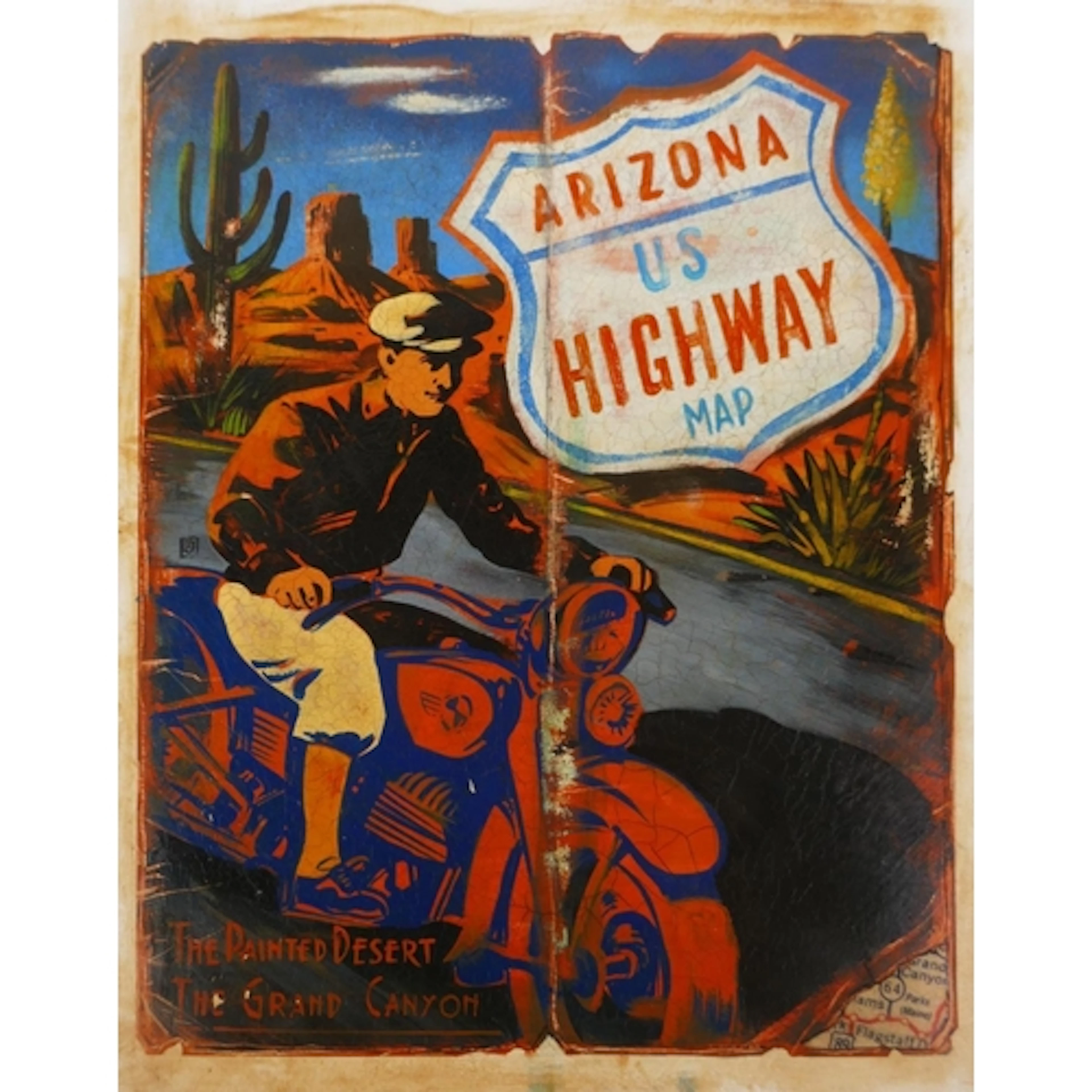 David Juniper, (British, b.1945), Arizona, US Highway Map, r...