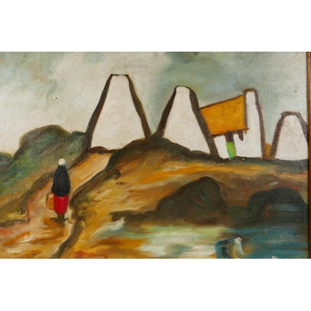 In the manner of Markey Robinson, figure on a rural path wit...