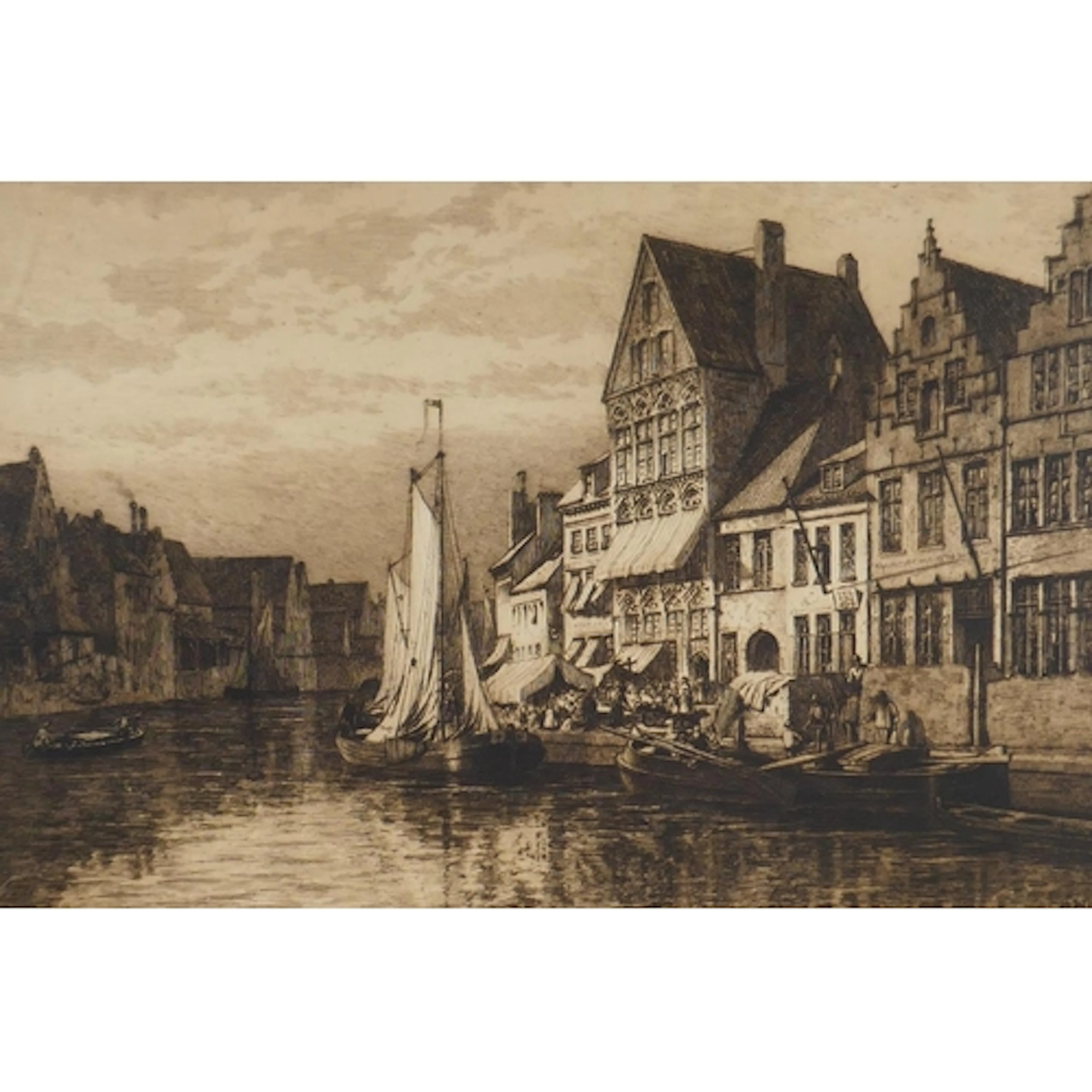 Axel H. Haig, (Swedish, 1835-1921), On the Dyle, Malines, 19...