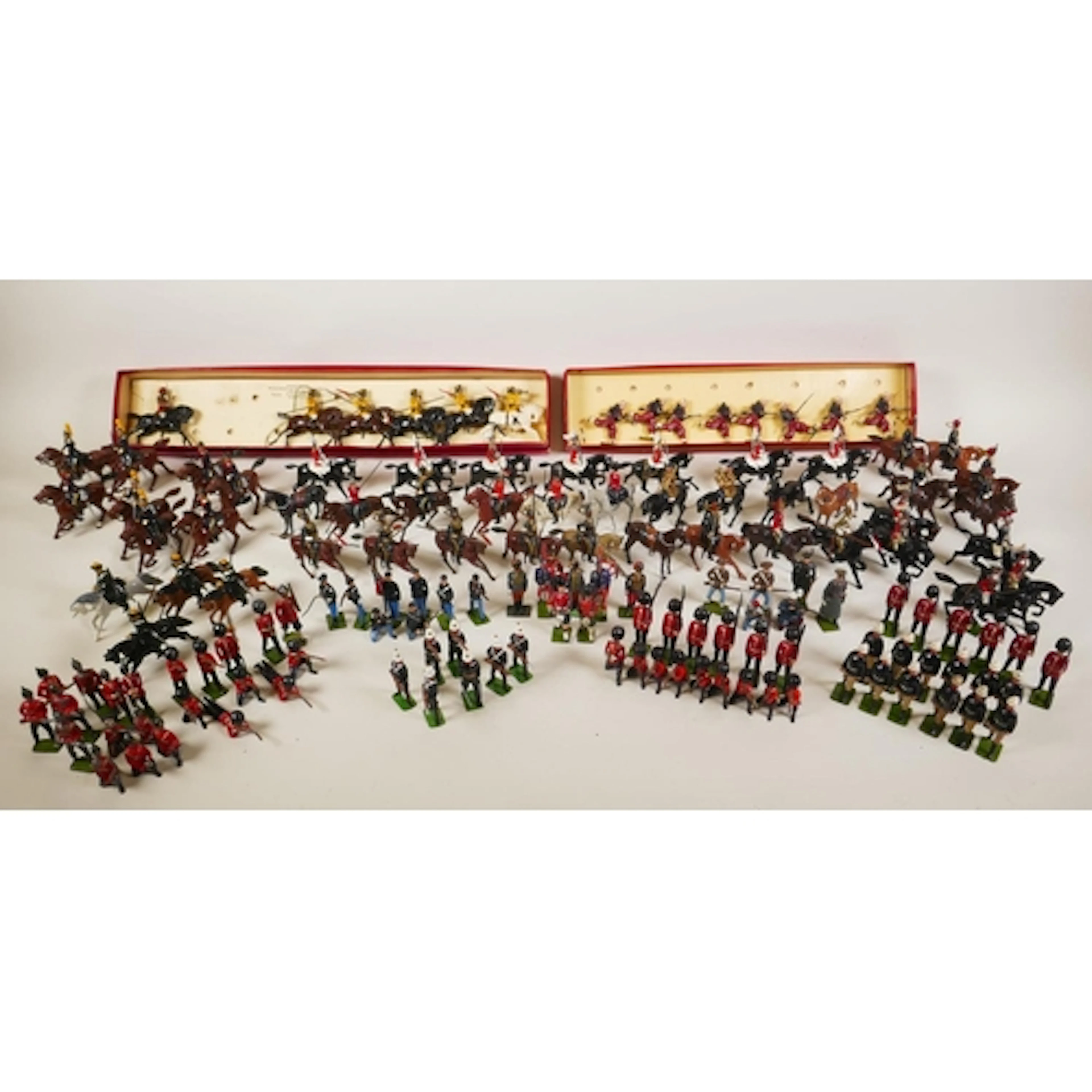 A collection of Britains painted lead British soldiers, vari...