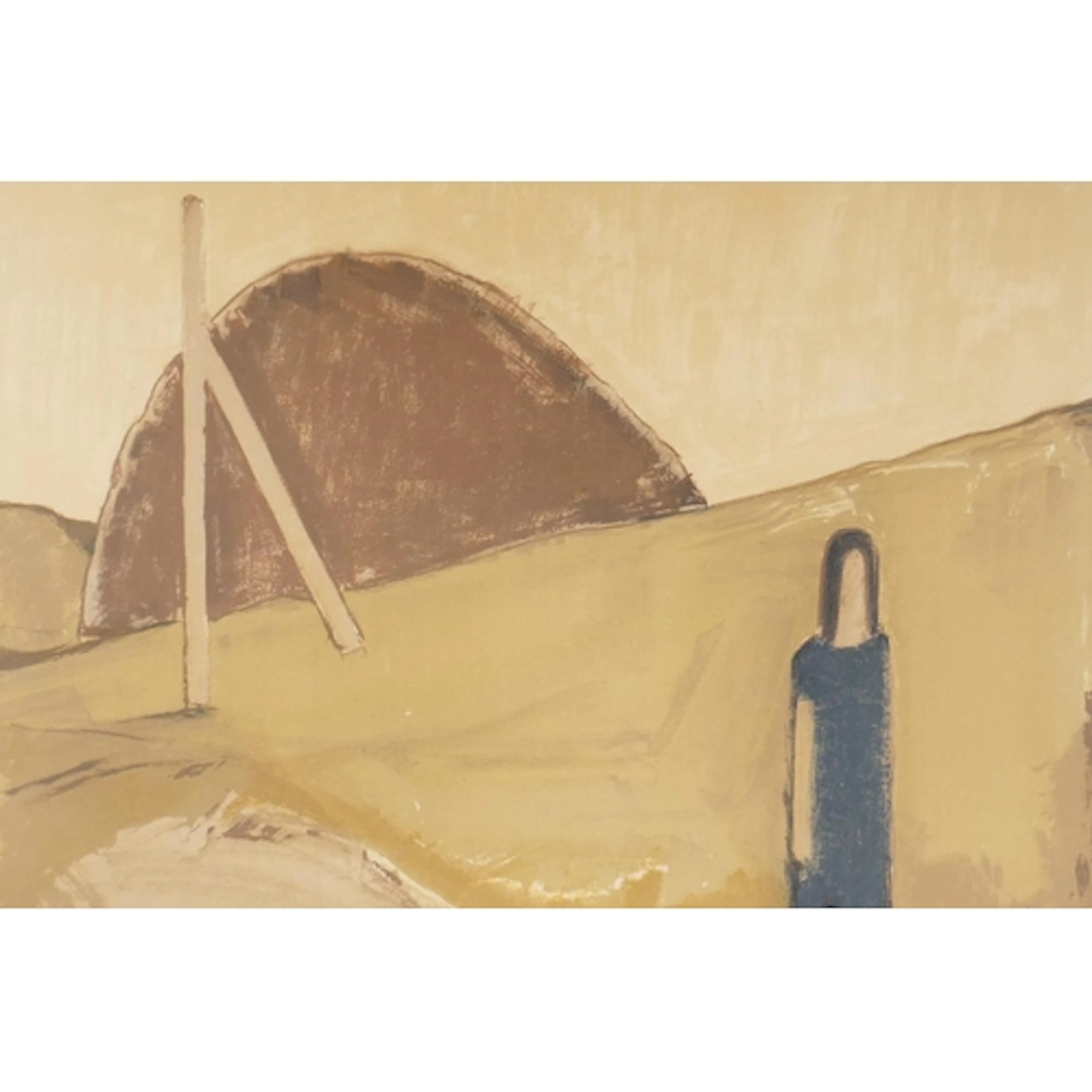 Johannes Hofmeister, (Danish, 1914-1990), Figure in a landsc...