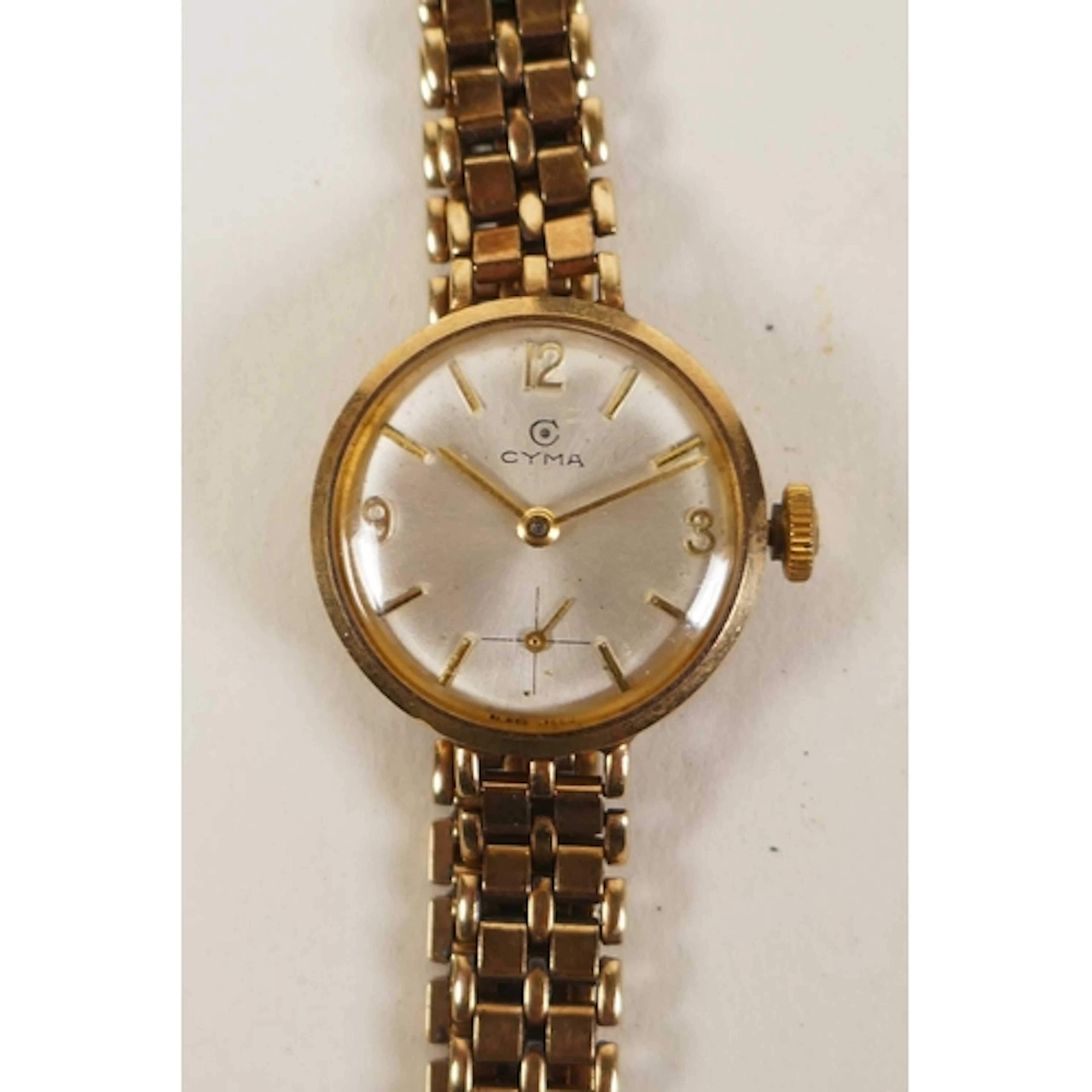 A 9ct gold cased cyma cocktail watch, 17g without movement