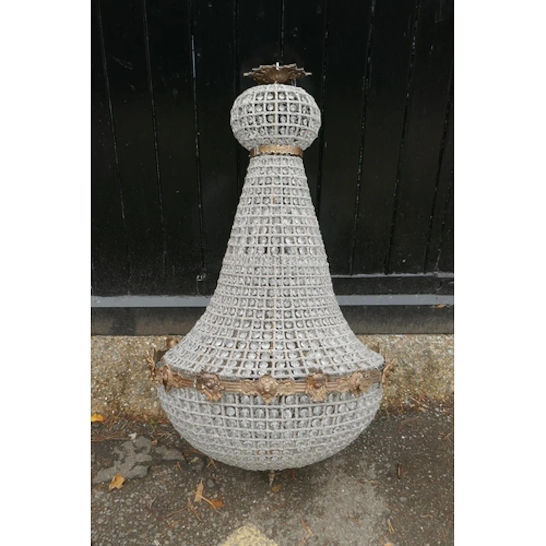 A French Empire style pendant chandelier, 106cm drop