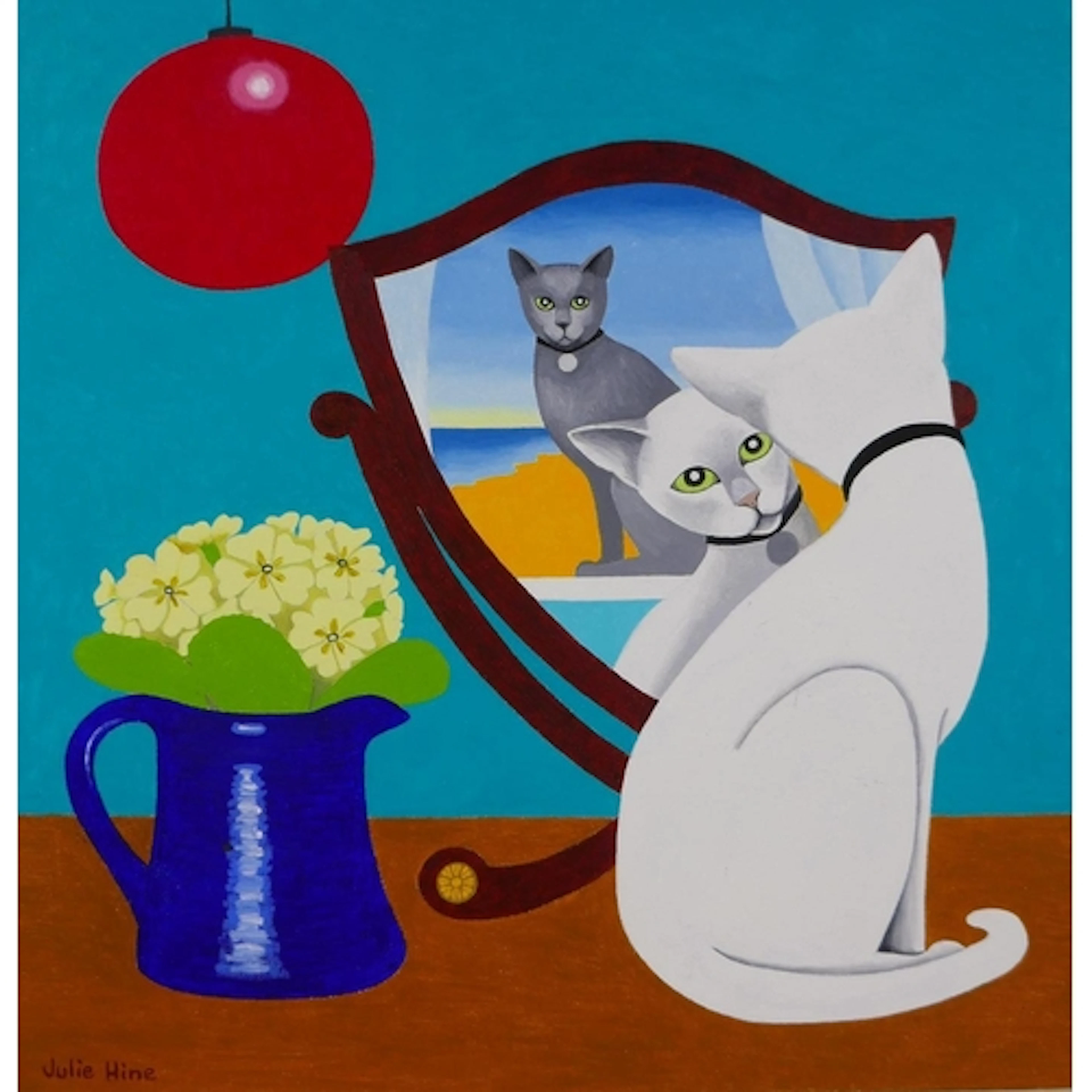 Julie Hine, (British, b.1945), Mirror, Mirror, naive/folk ar...