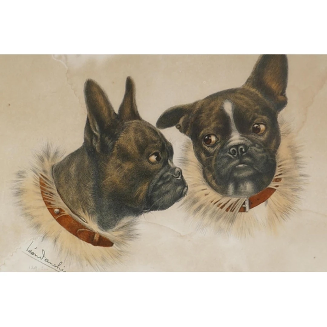 Leon Danchin, (1887-1939), French Bulldogs, lithograph numbe...