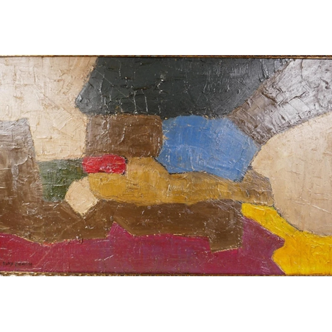Post war abstract, oil on board, 51 x 81cm