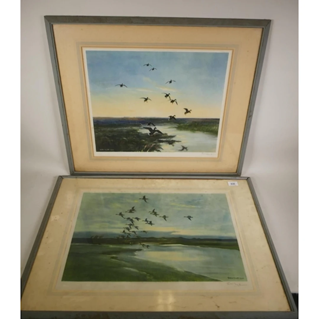 Sir Peter Scott, (British, 1909-1989), Mallards Arriving at ...
