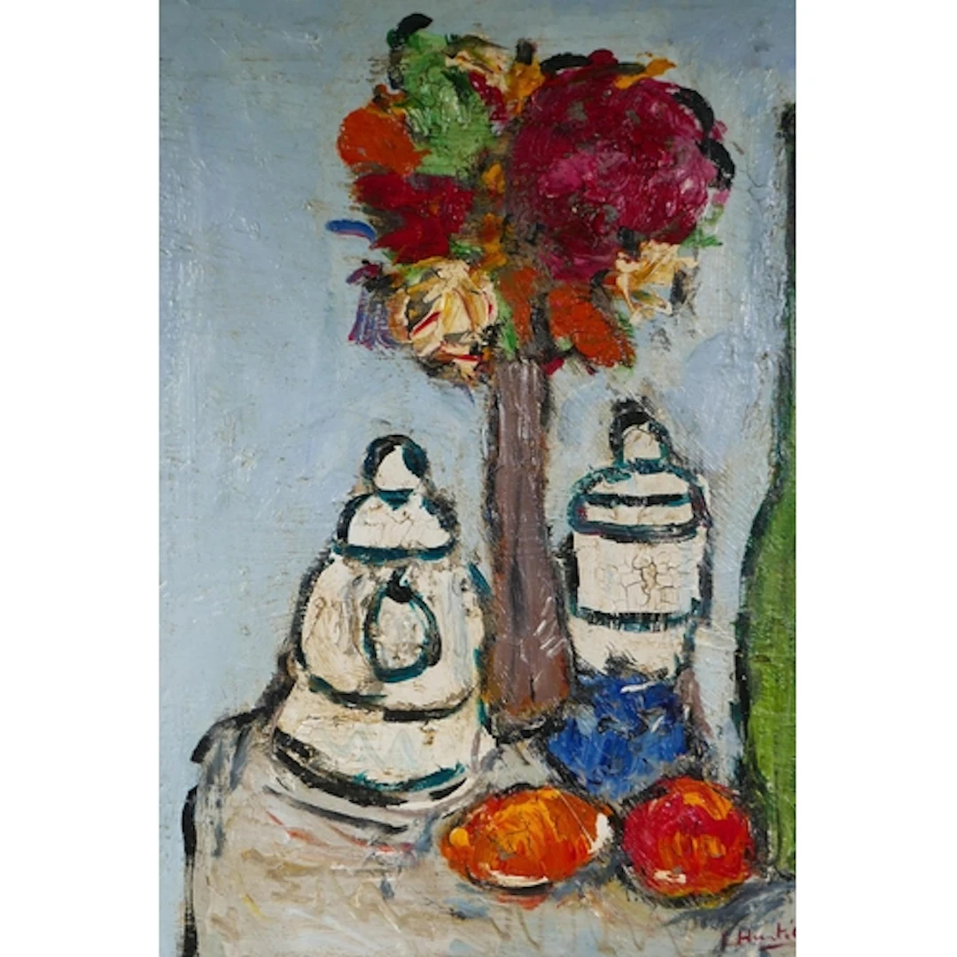 Expressionist still life, oil on board, 45 x 60cm