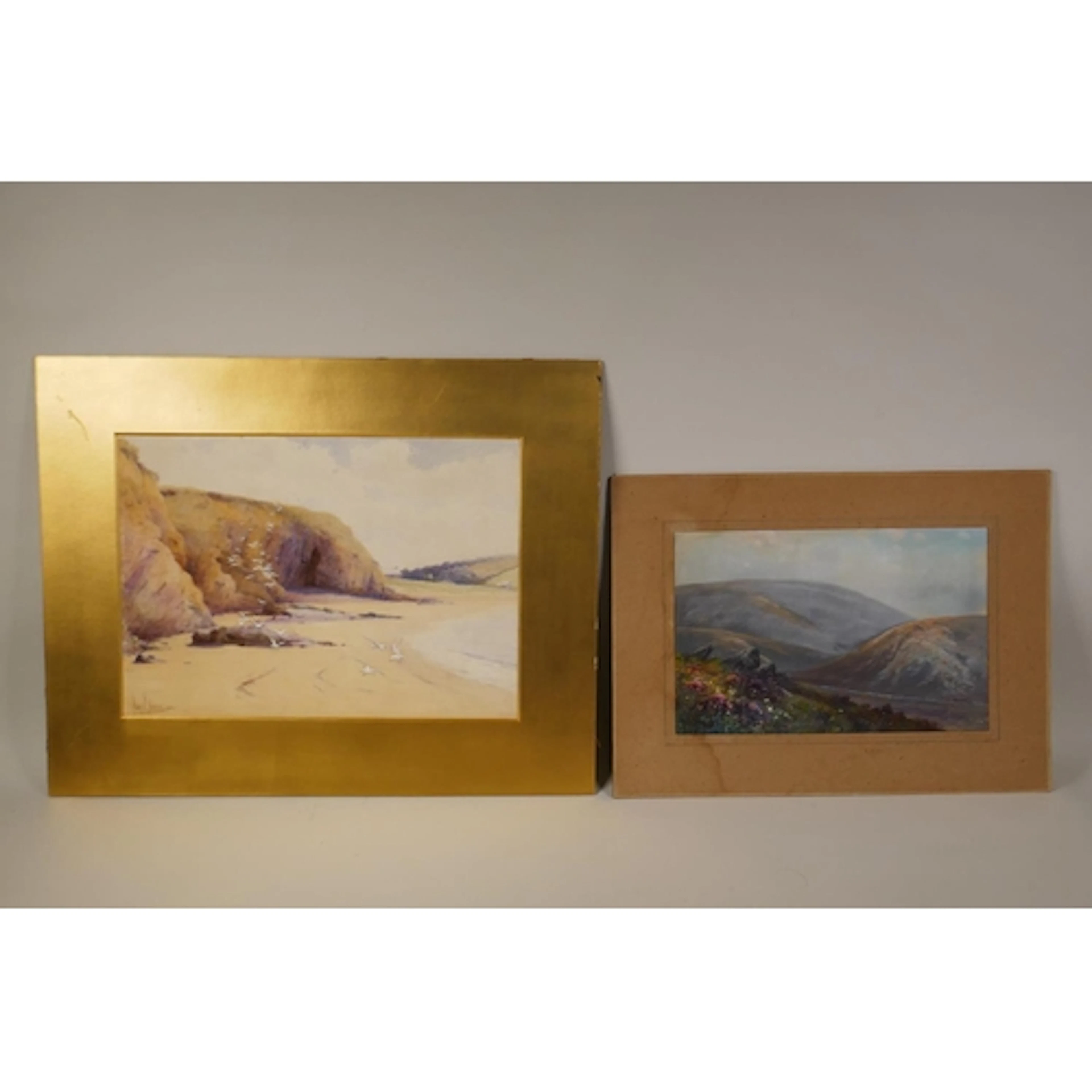 On Polzeath Sands, signed Harry E. James, and a moorland lan...