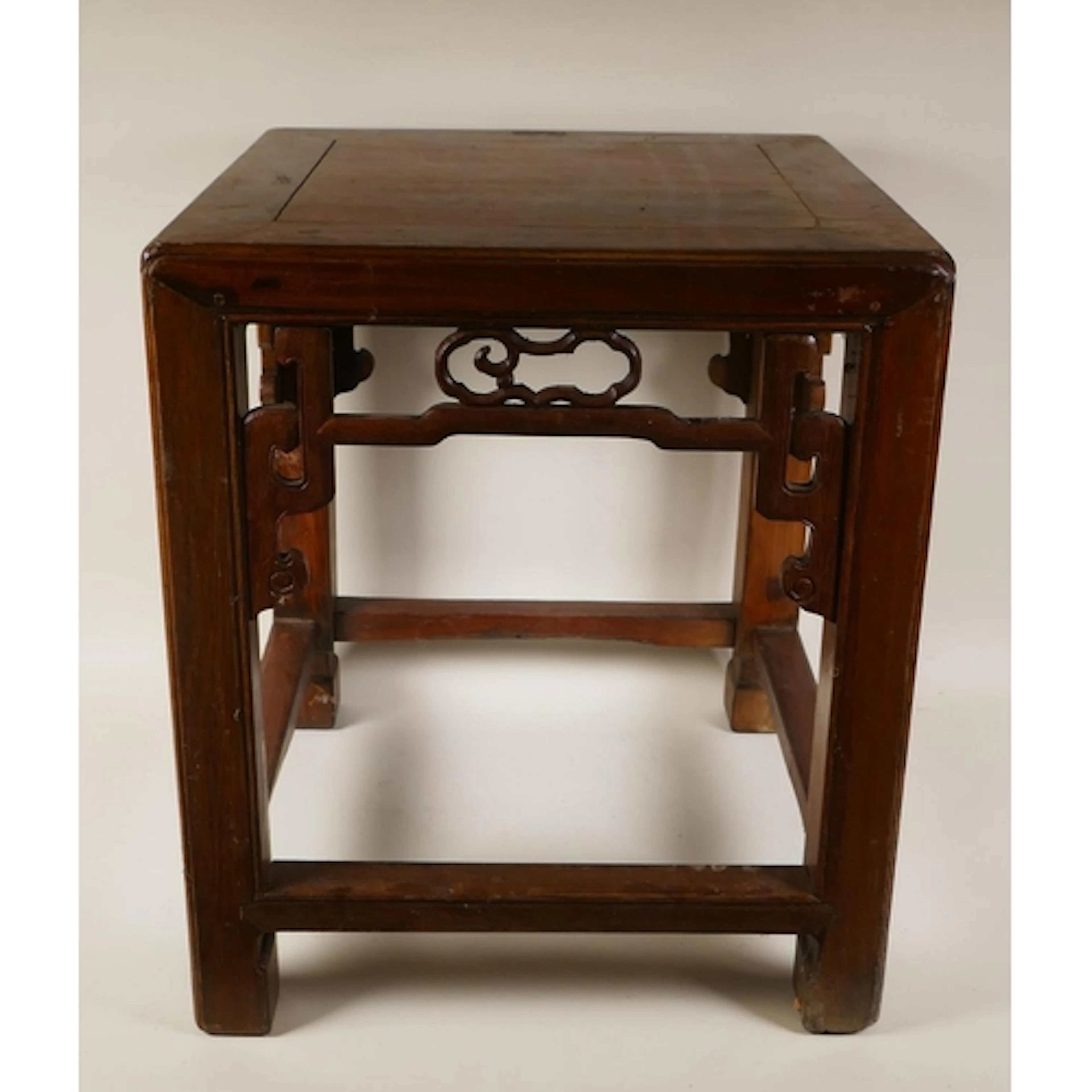 A Chinese elm topped occasional table, 43 x 43cm, 50cm high