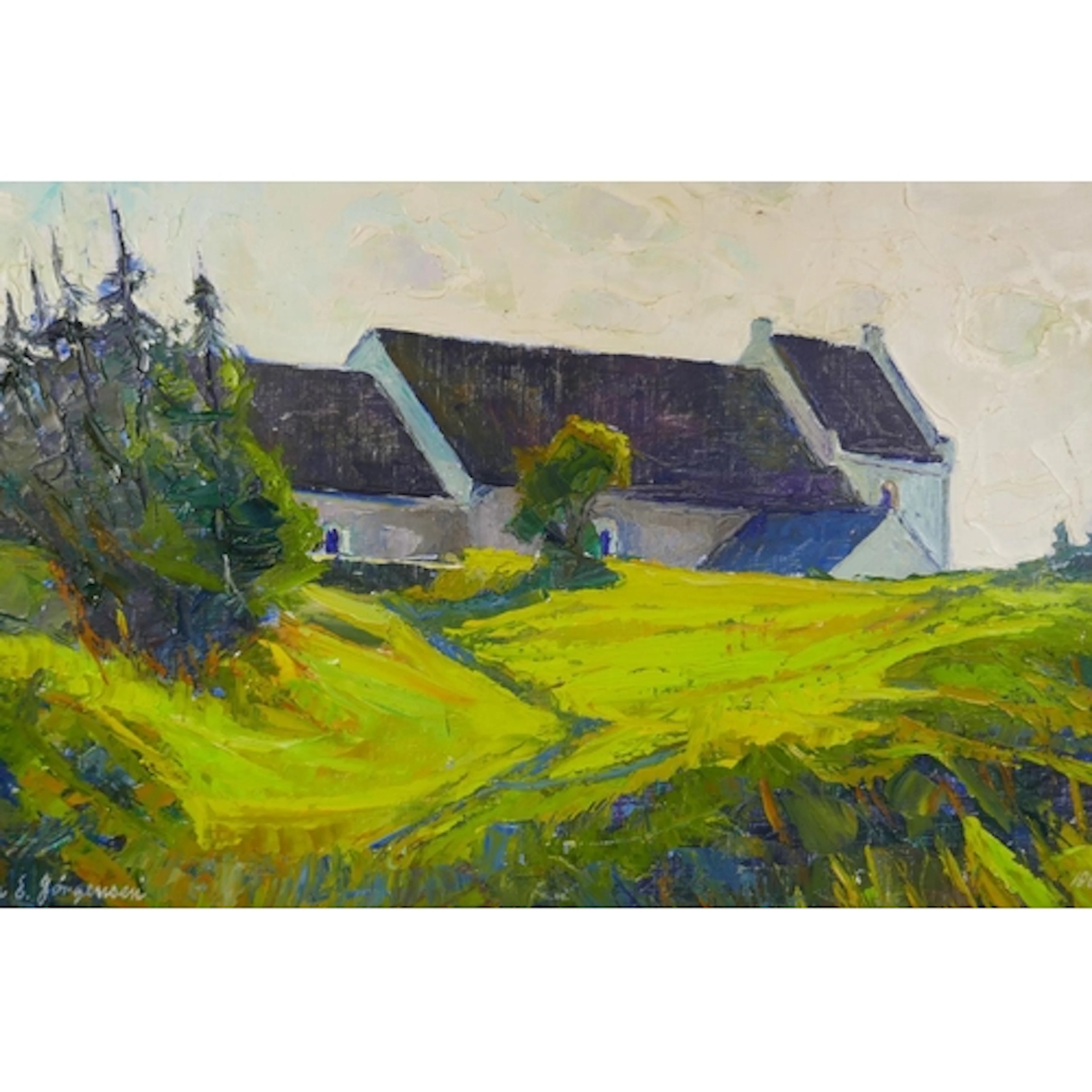 Sven O Jorgensen, (Scandinavian, C20th), rural landscape wit...